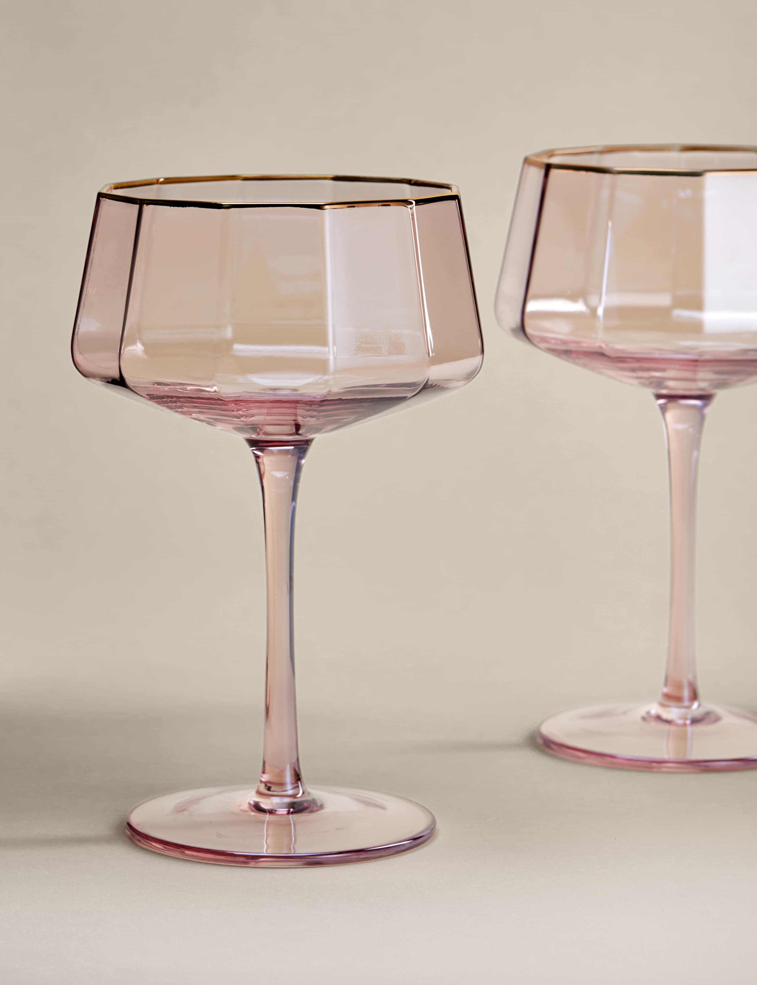 Set of 2 Pearlescent Lustre Coupe Glasses