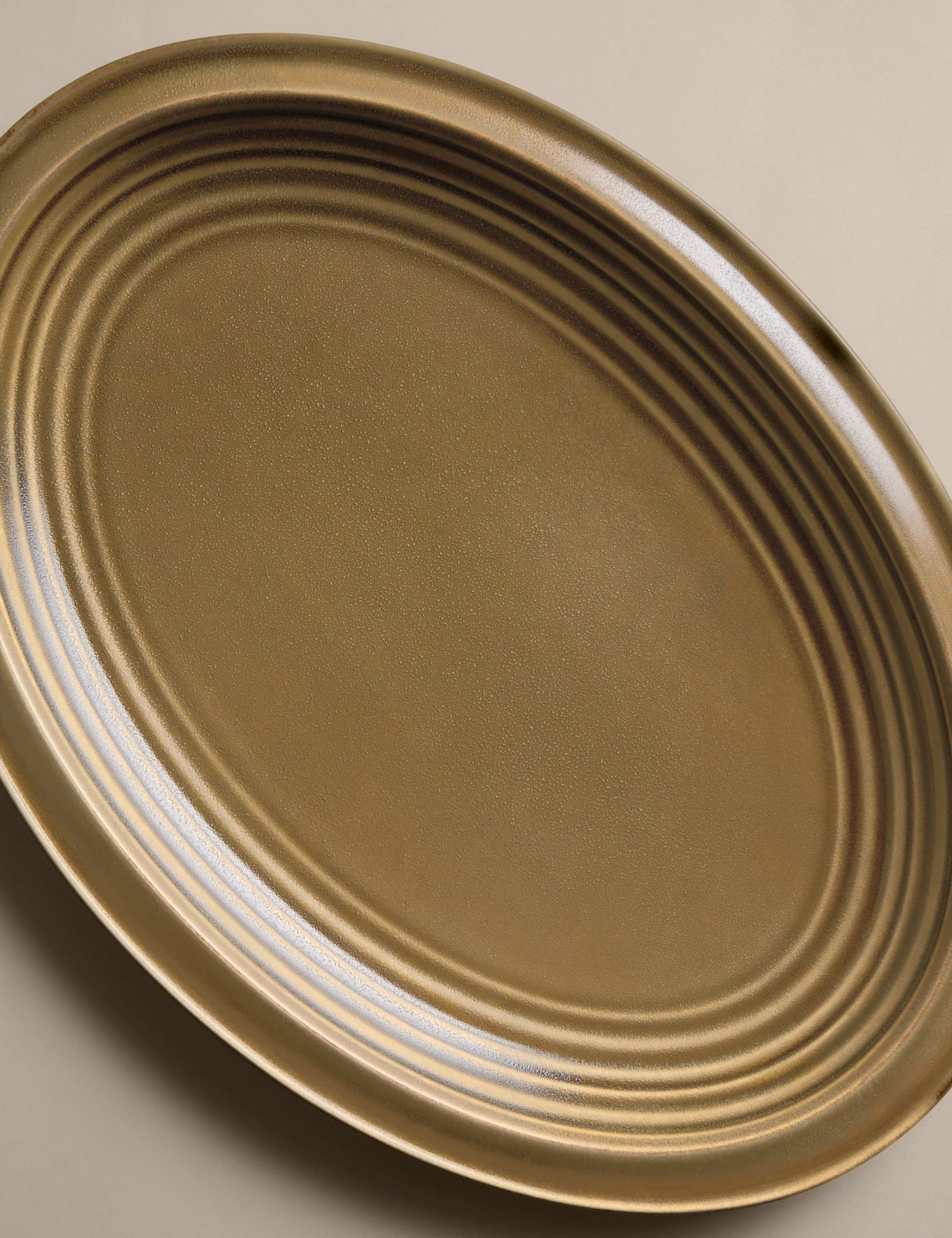 Large Ceramic Reactive Oval Serving Platter