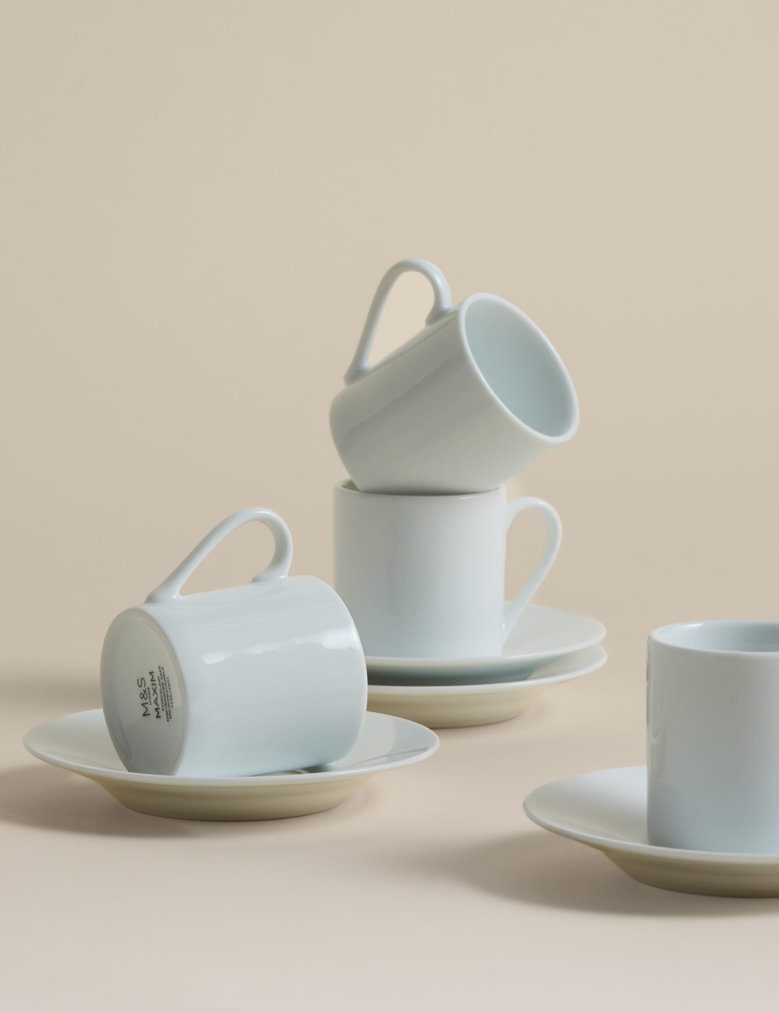 Set of 4 Burford Espresso Cups & Saucers