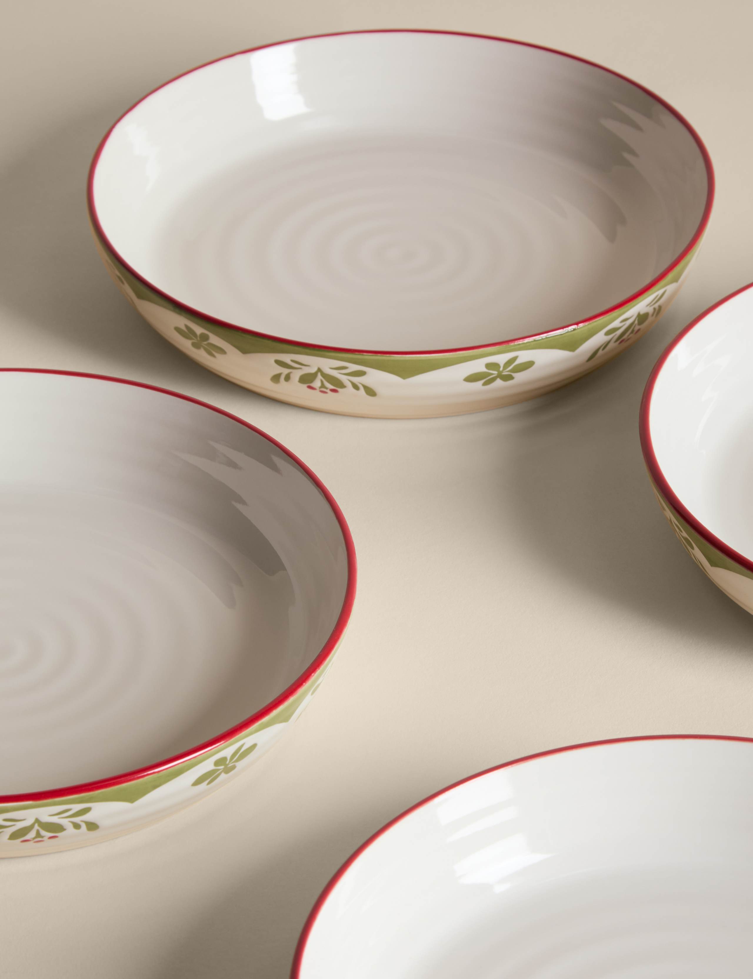 Set of 4 Winter Foliage Pasta Bowls