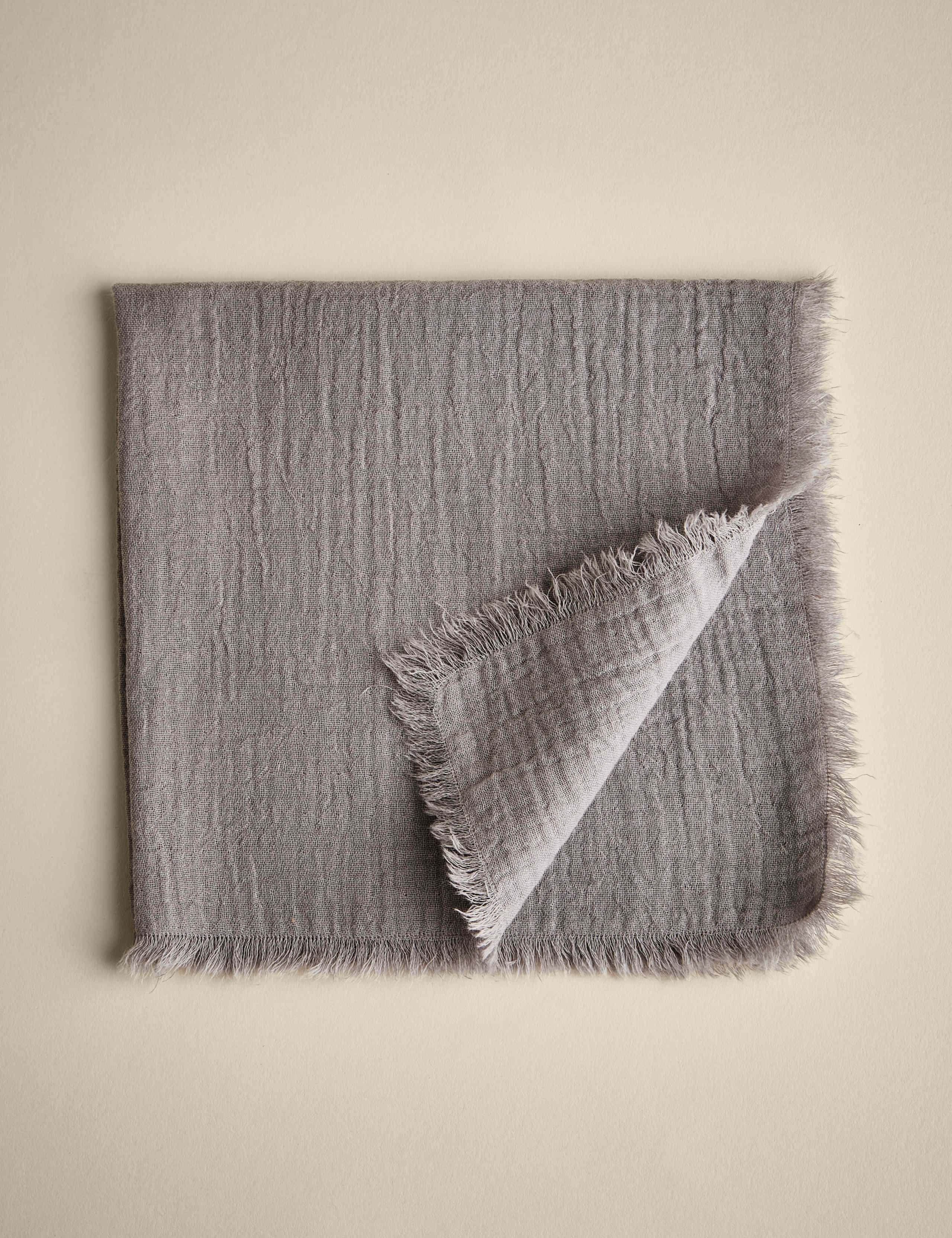 Set of 4 Frayed Edge Muslin Napkins