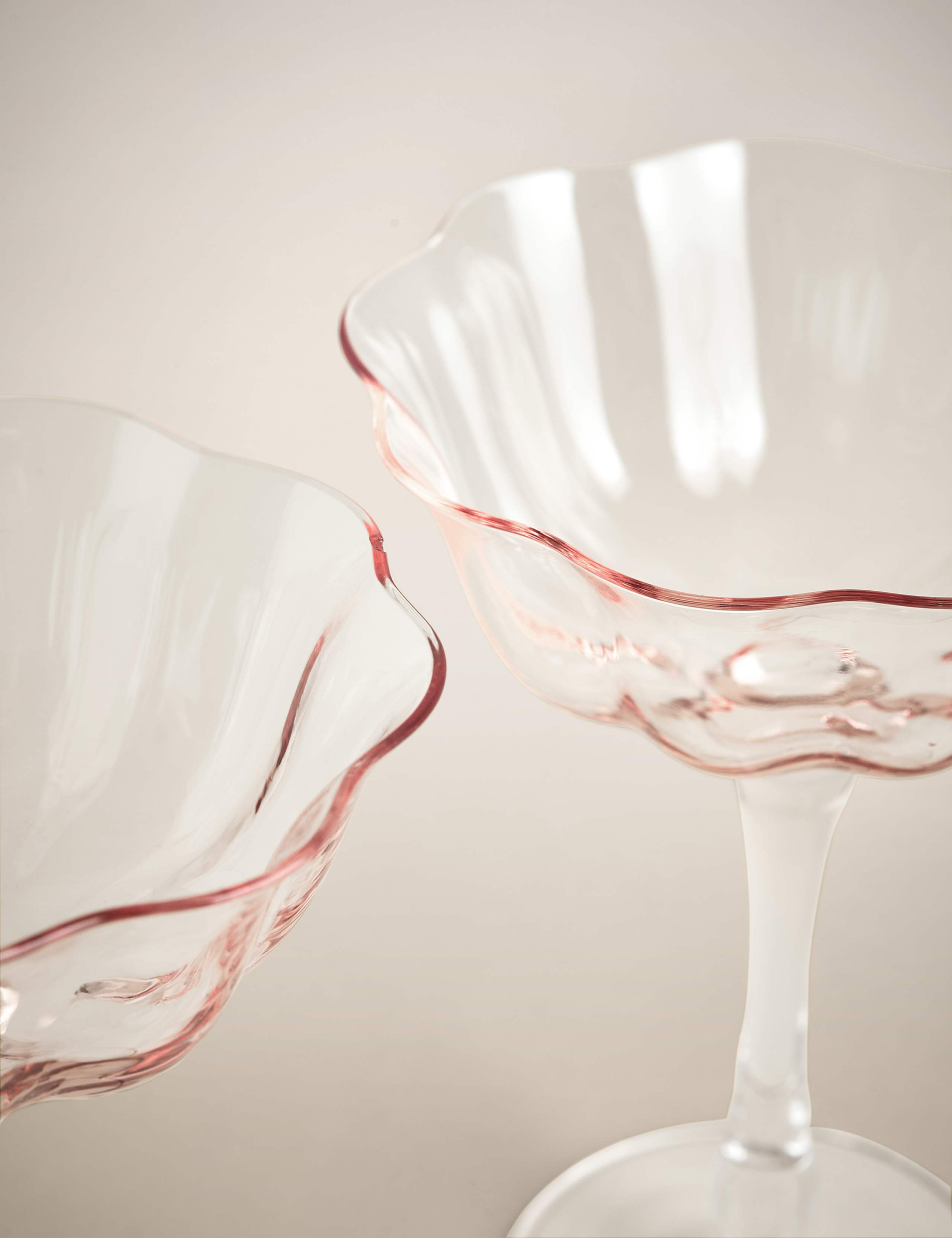 Set of 2 Fleur Ombré Coupe Glasses