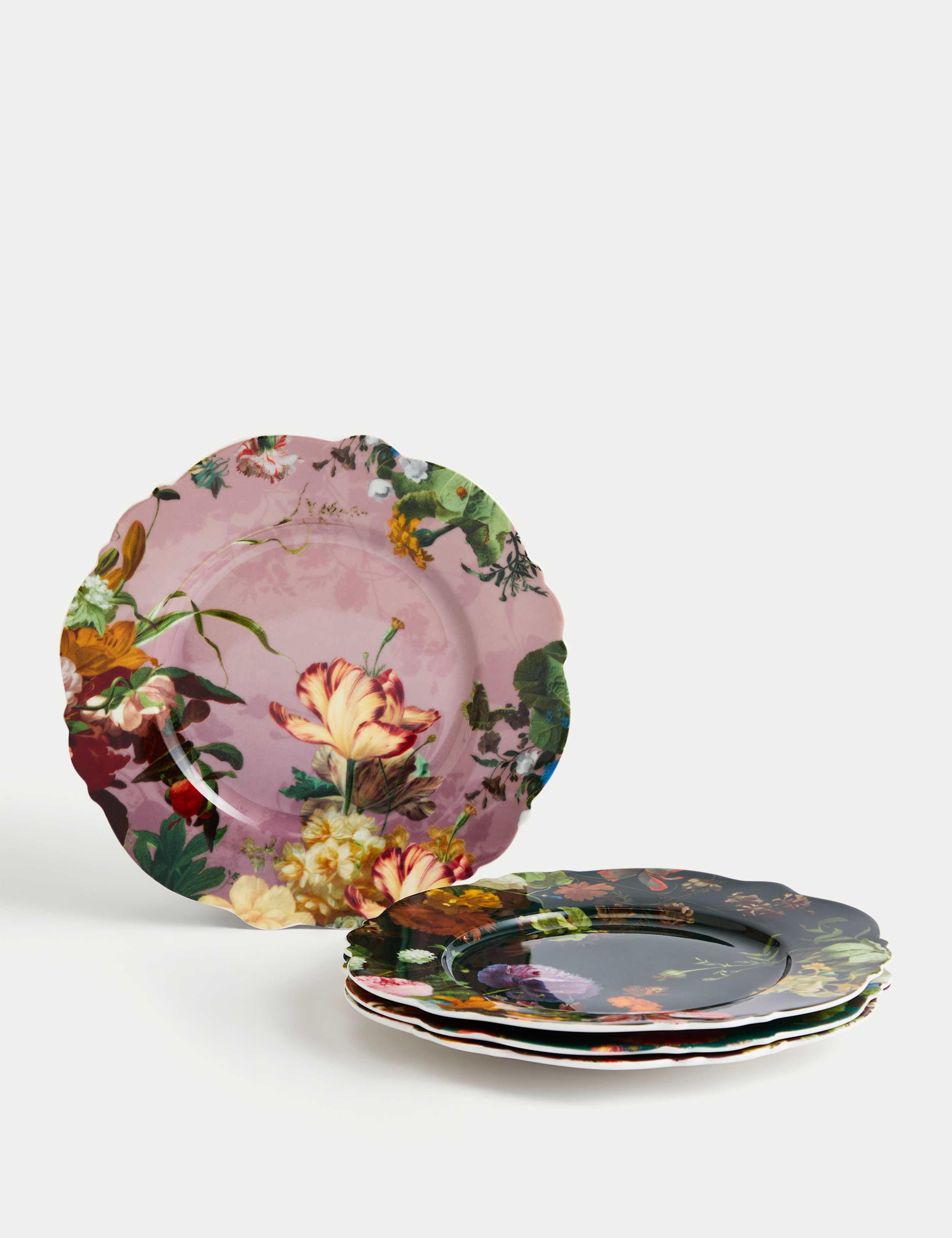 Set of 4 Floral Side Plates