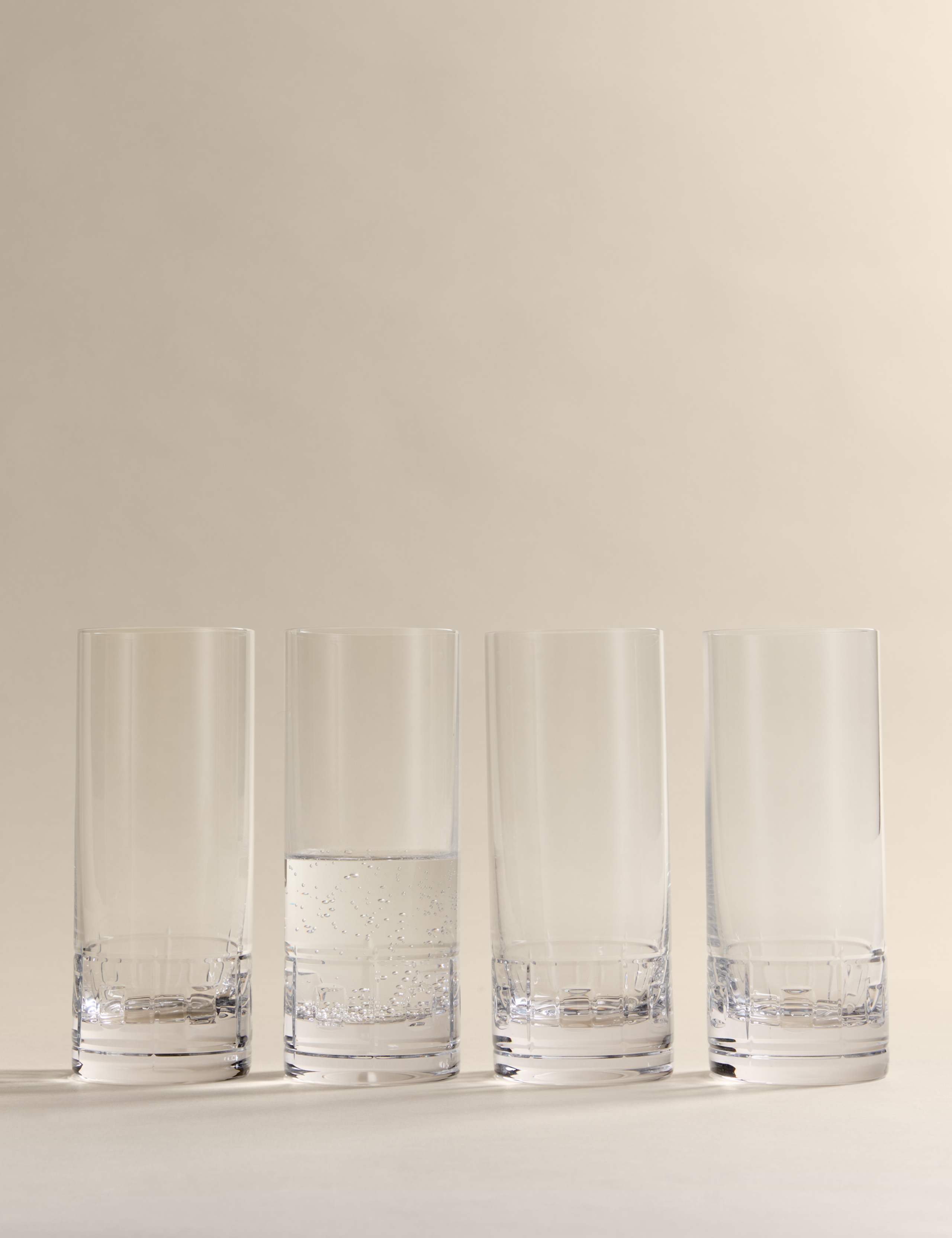 Set of 4 Etched Hi Ball Glasses