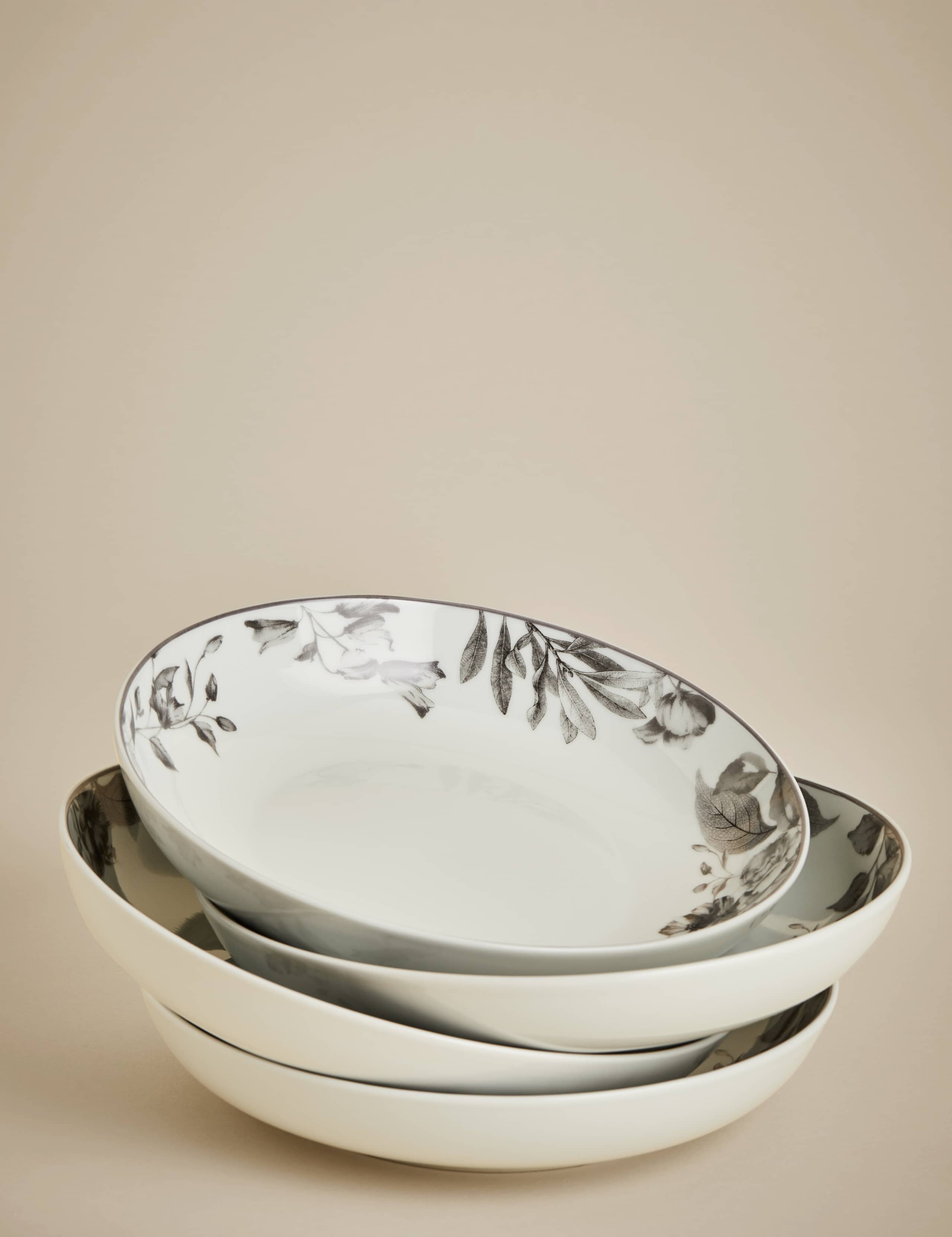 Set of 4 Floral Pasta Bowls