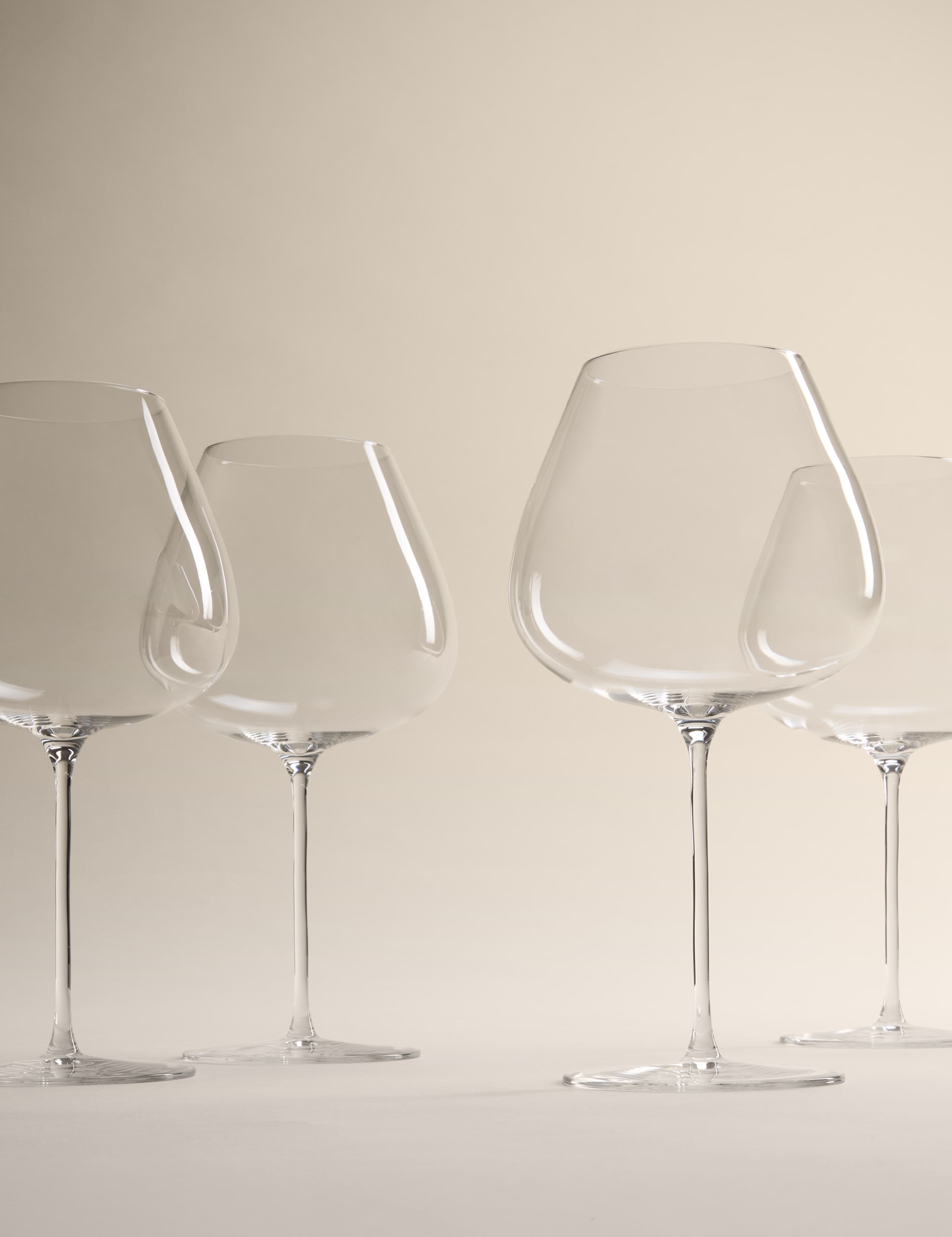 Set of 4 Ultra Light Crystal Large Red Wine Glasses