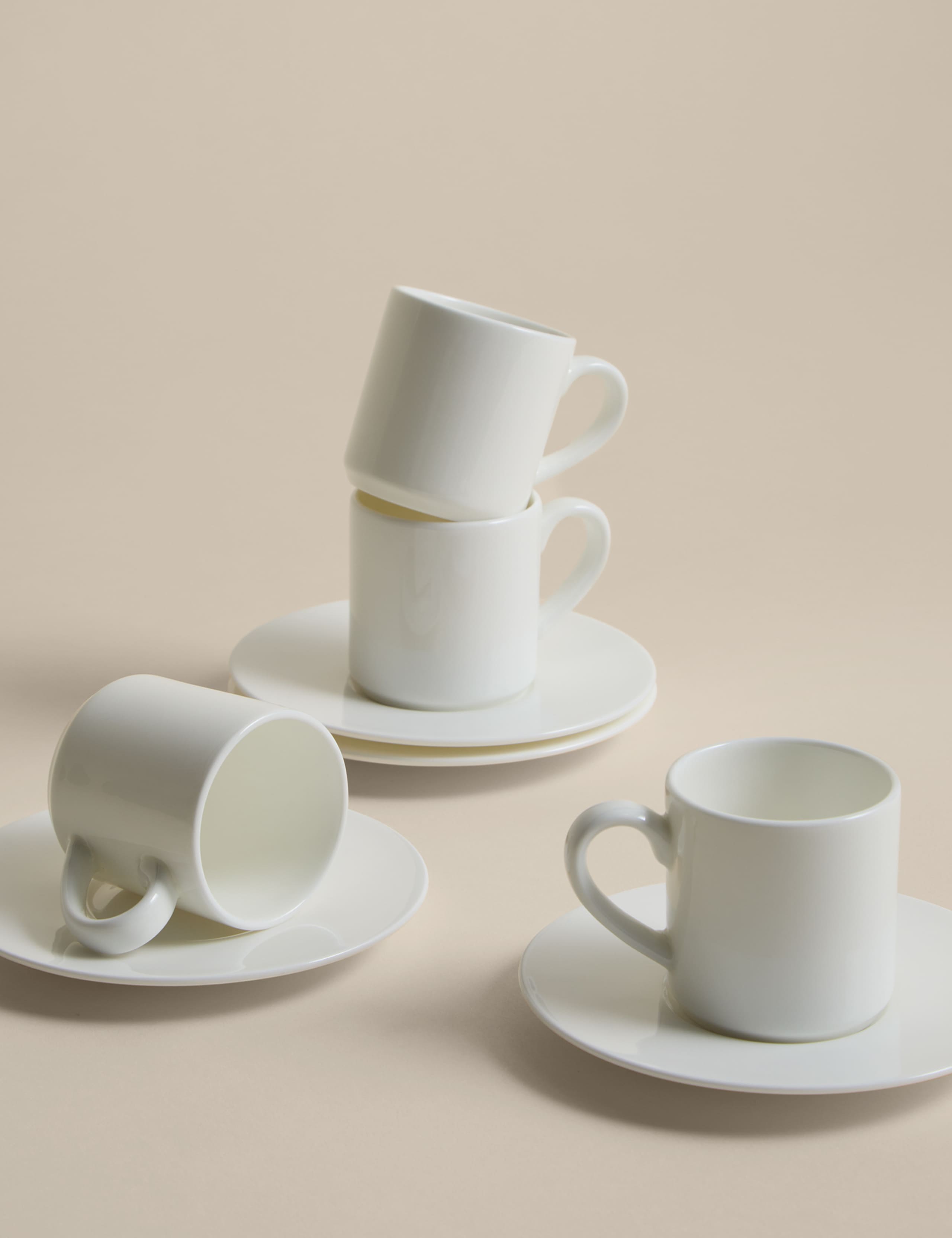 Set of 4 Clarendon Espresso Cup & Saucer