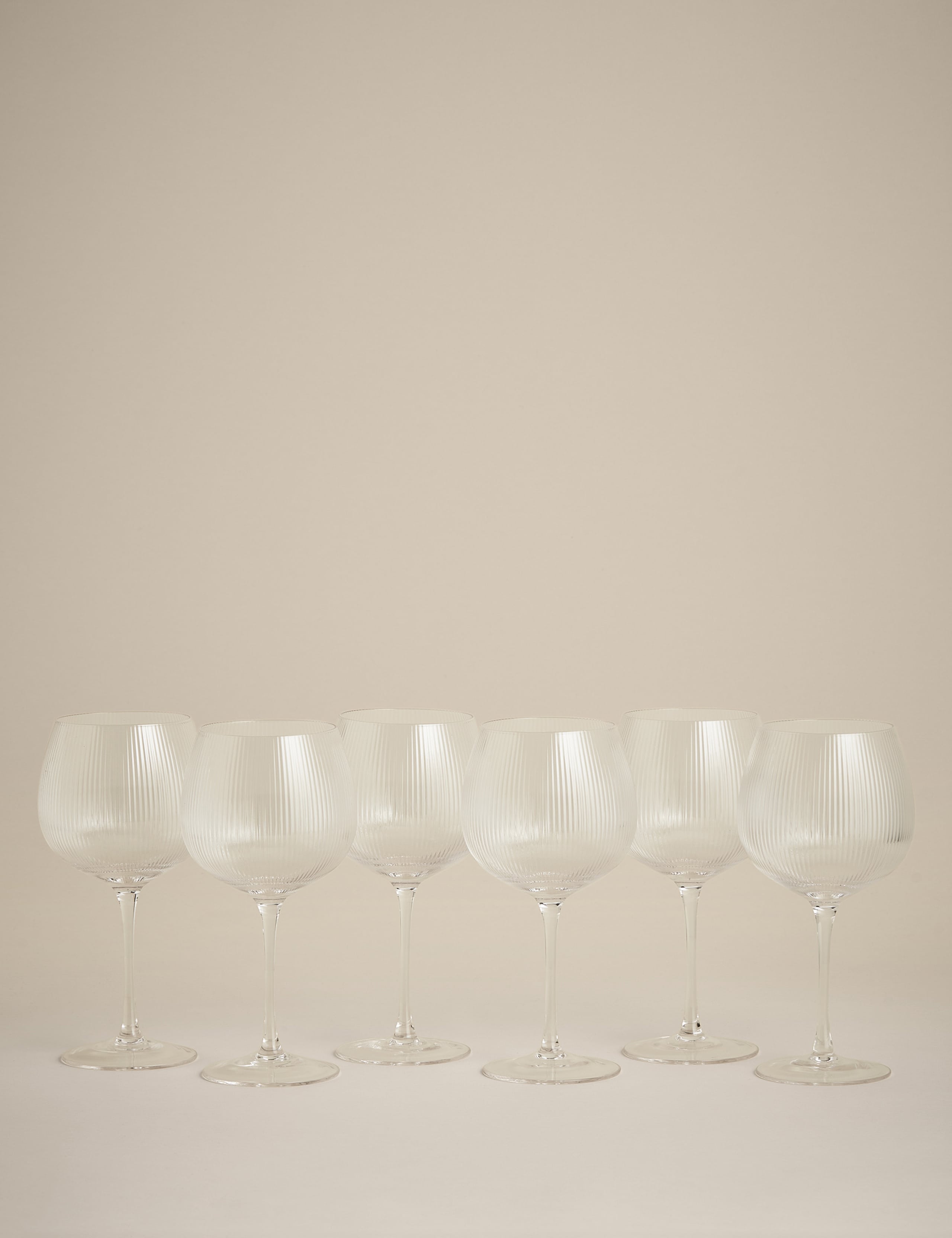 Set of 6 Maxim Optic Ribbed Gin Glasses