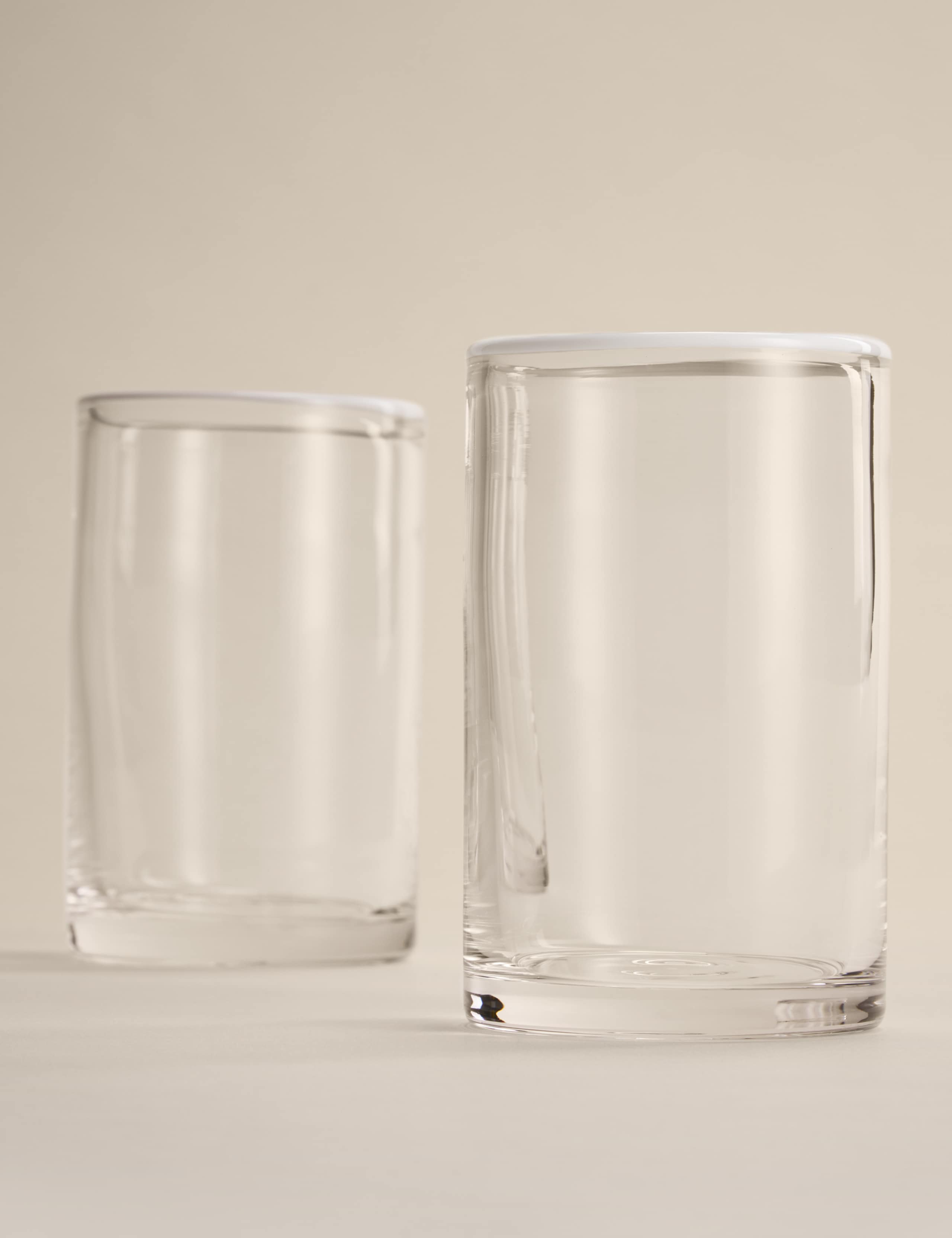 Set of 2 Contrast Rim Hi Ball Glasses