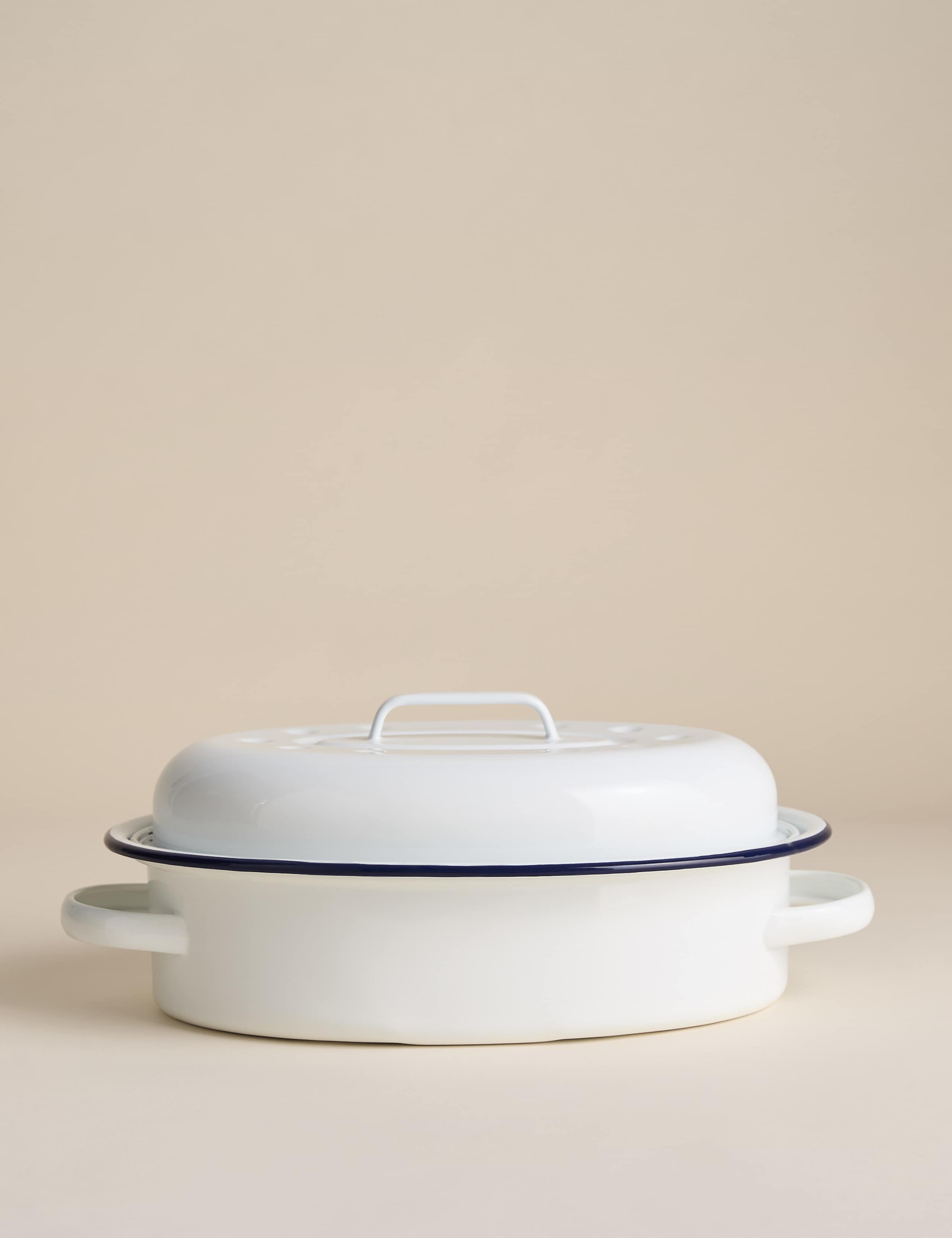 Oval Enamel Roaster with Lid
