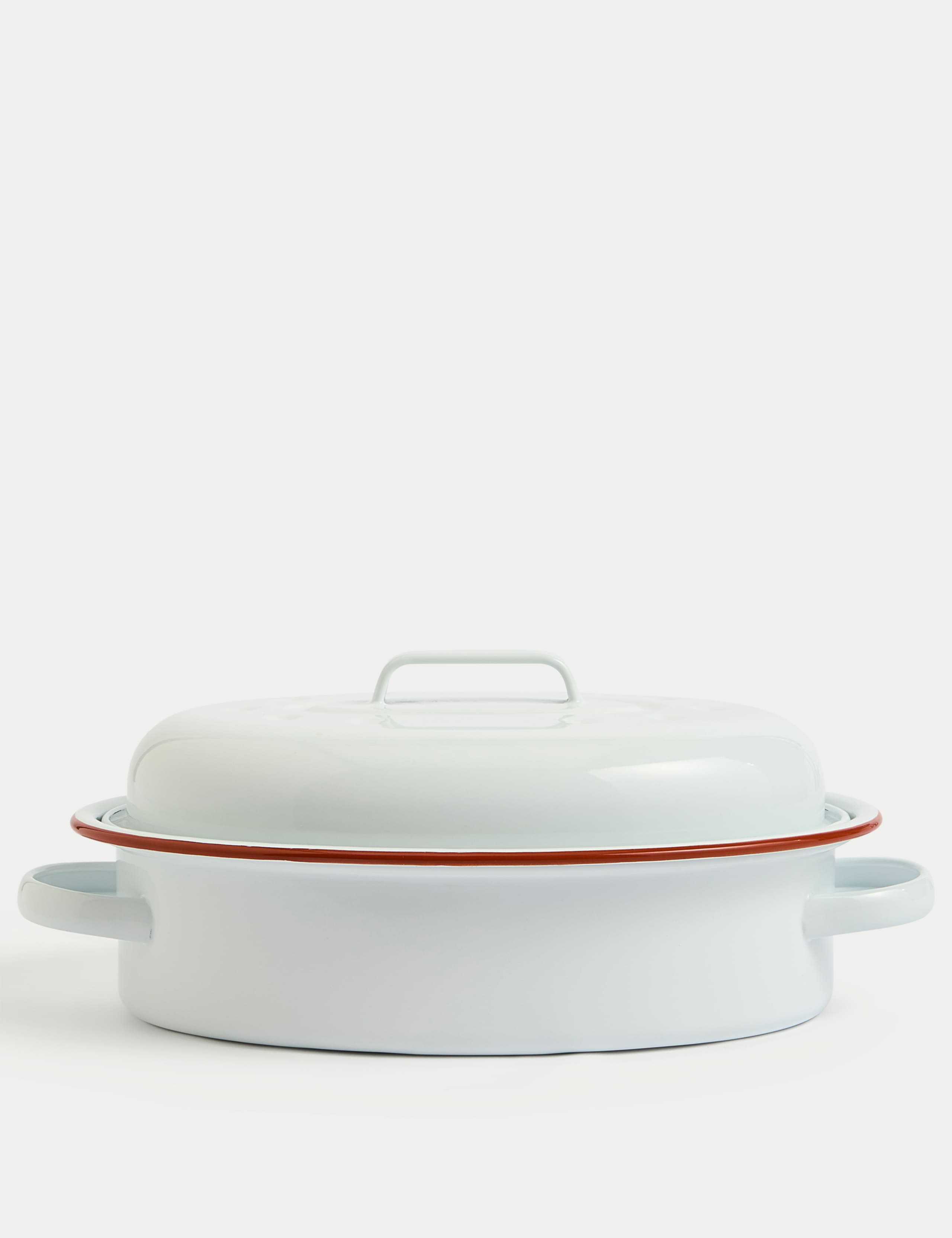 Oval Enamel Roaster with Lid