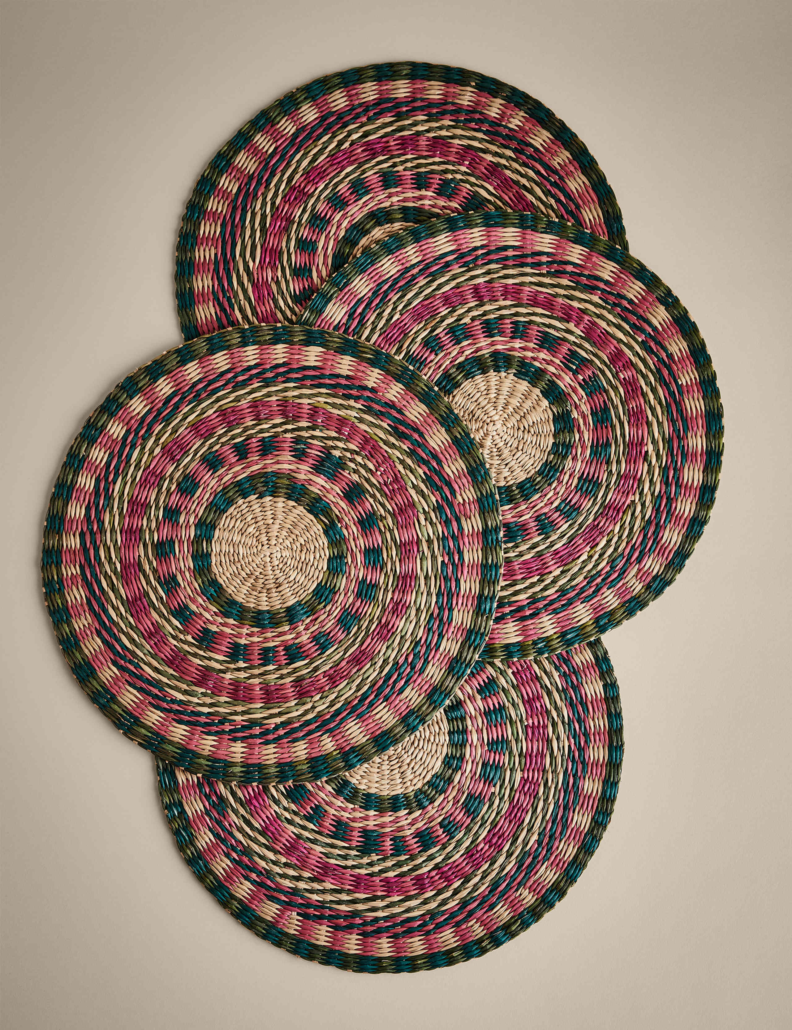 Set of 4 Multicoloured Placemats