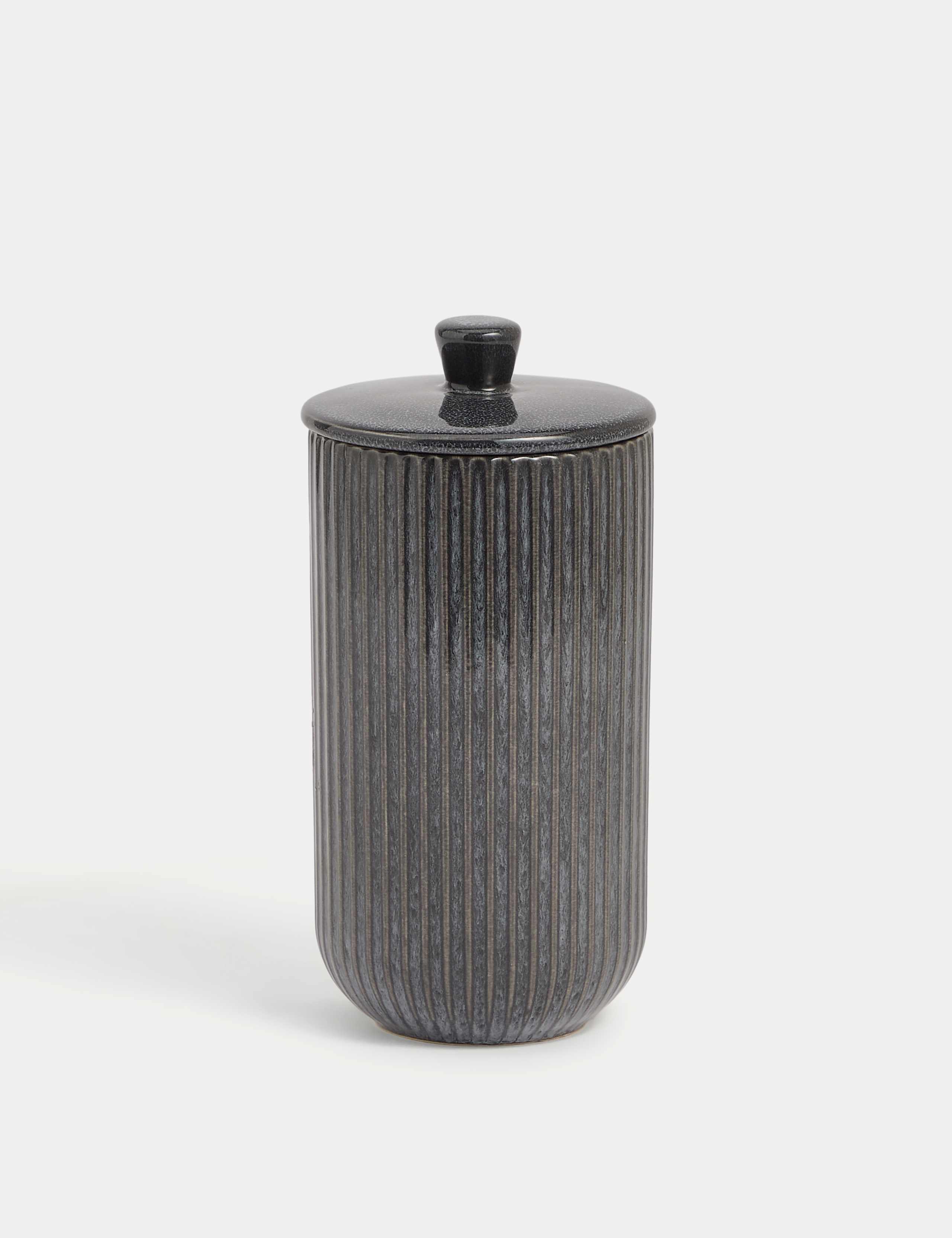 Large Ribbed Glazed Storage Jar