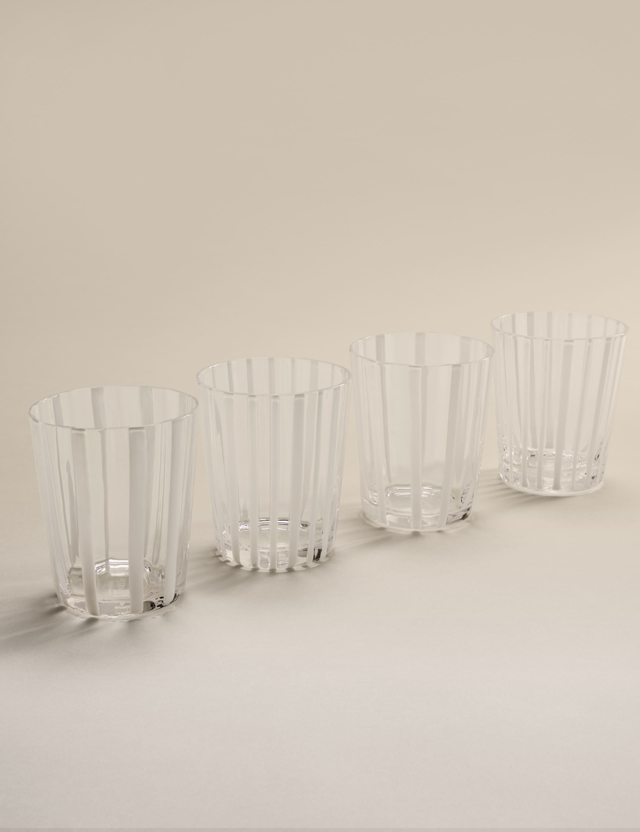 Set of 4 Striped Tumblers