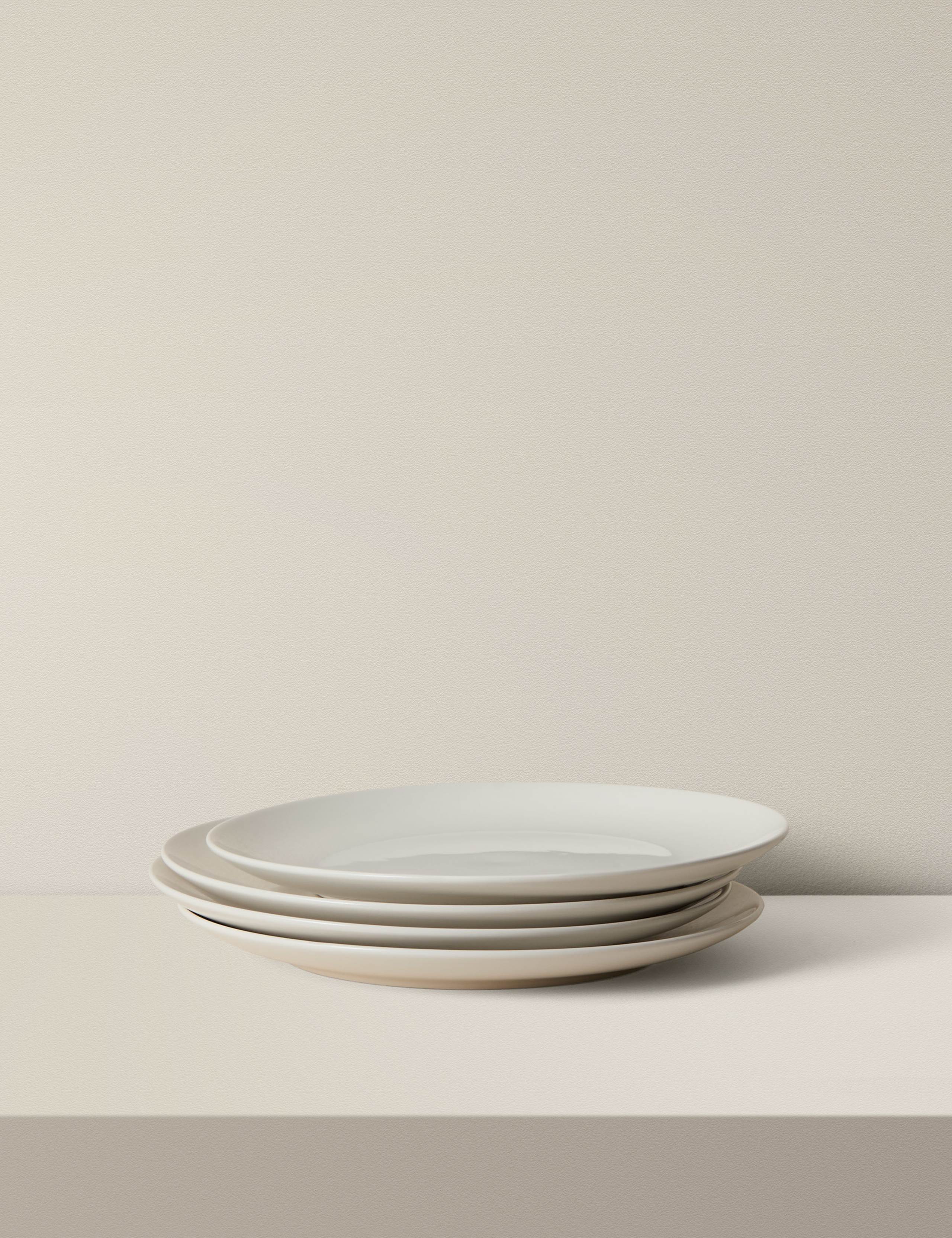 Set of 4 Everyday Porcelain Dinner Plates