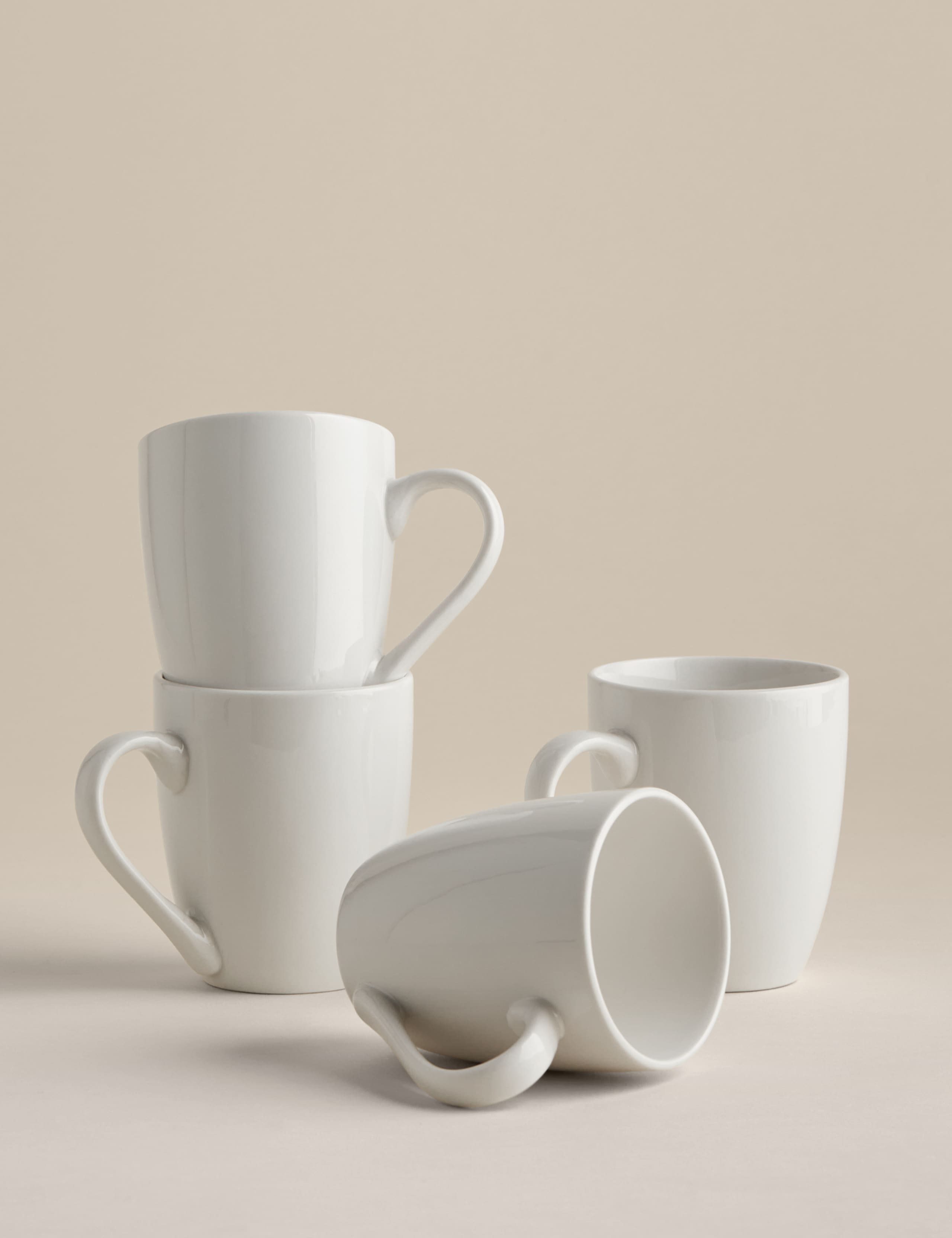 Set of 4 Porcelain Mugs