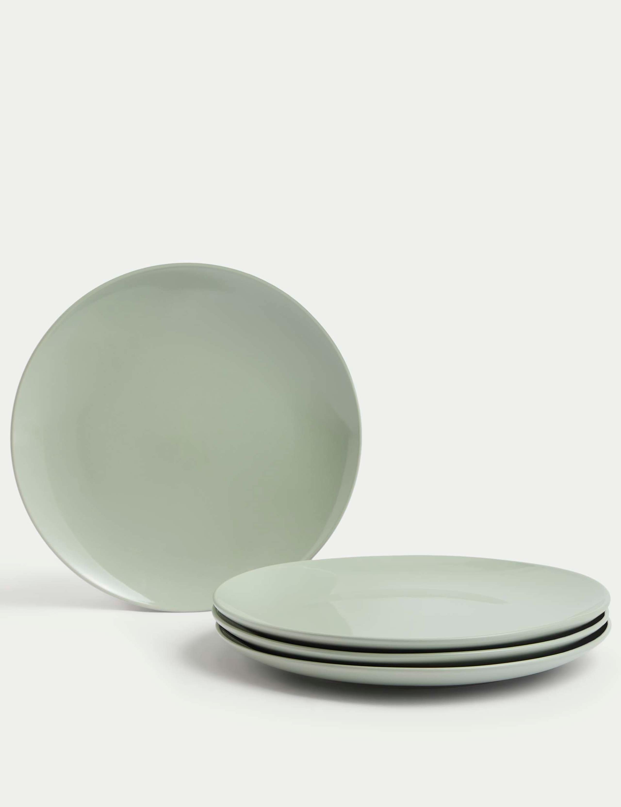 Set of 4 Stoneware Dinner Plates