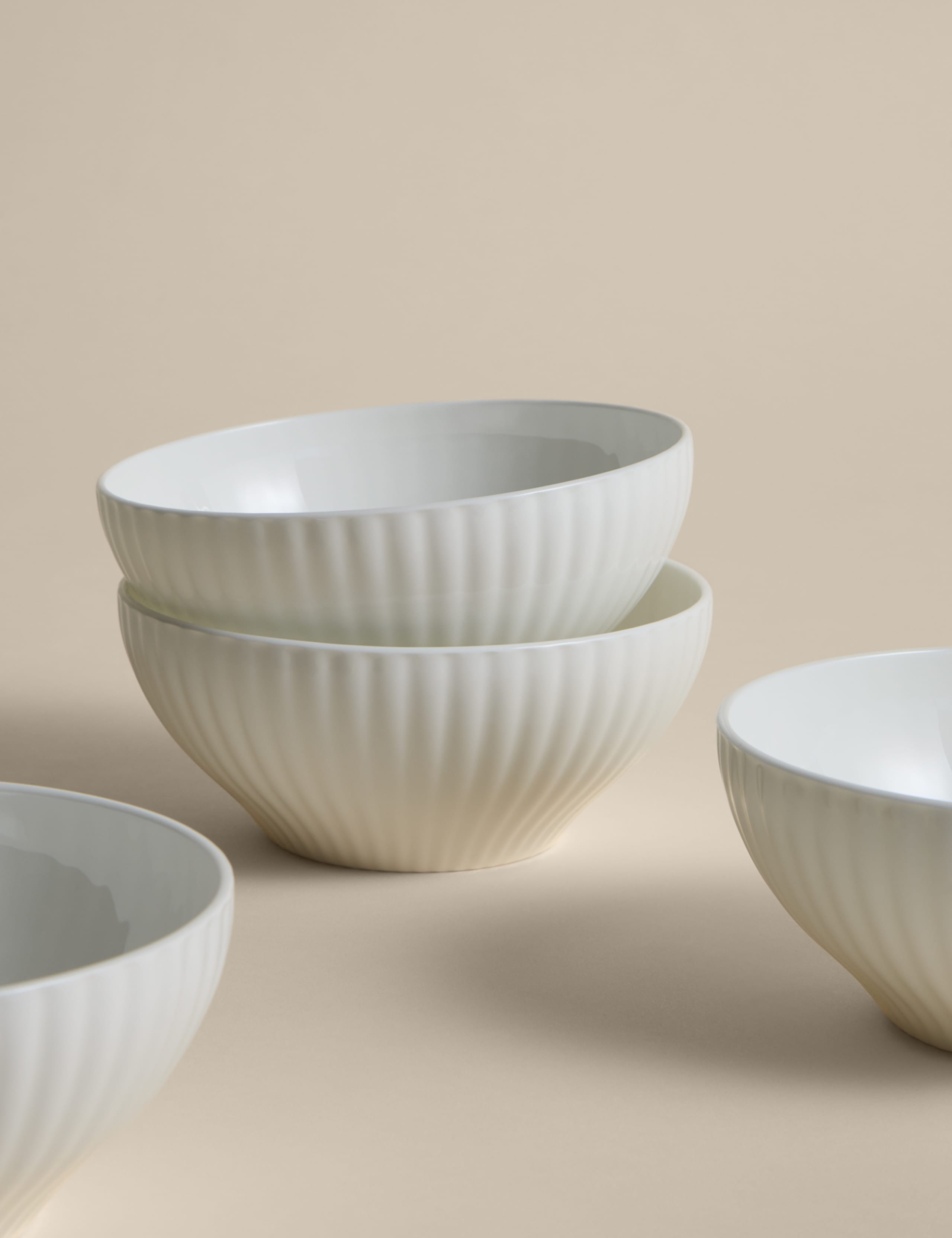 Set of 4 Hampton Fluted Cereal Bowls