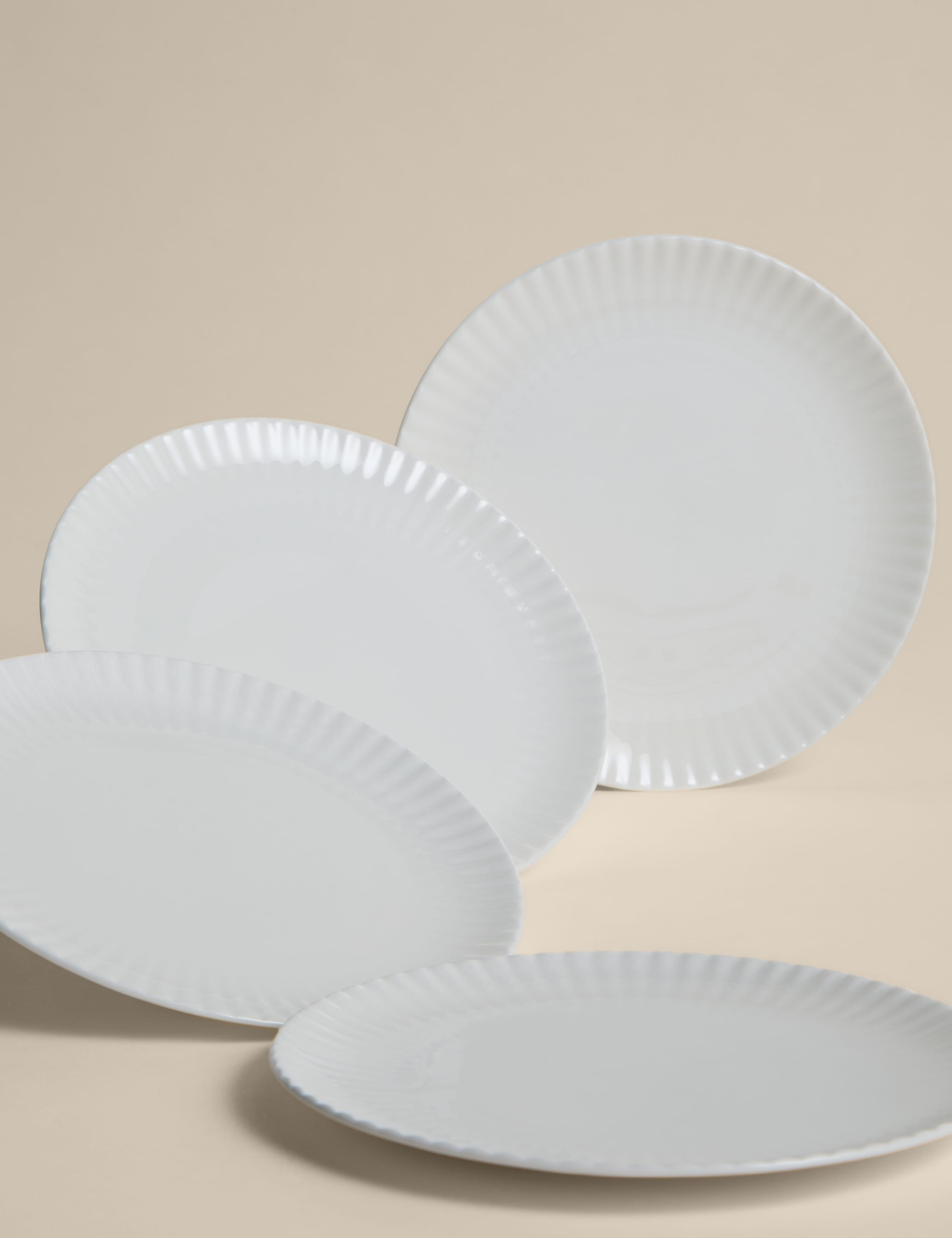 Set of 4 Hampton Fluted Side Plates