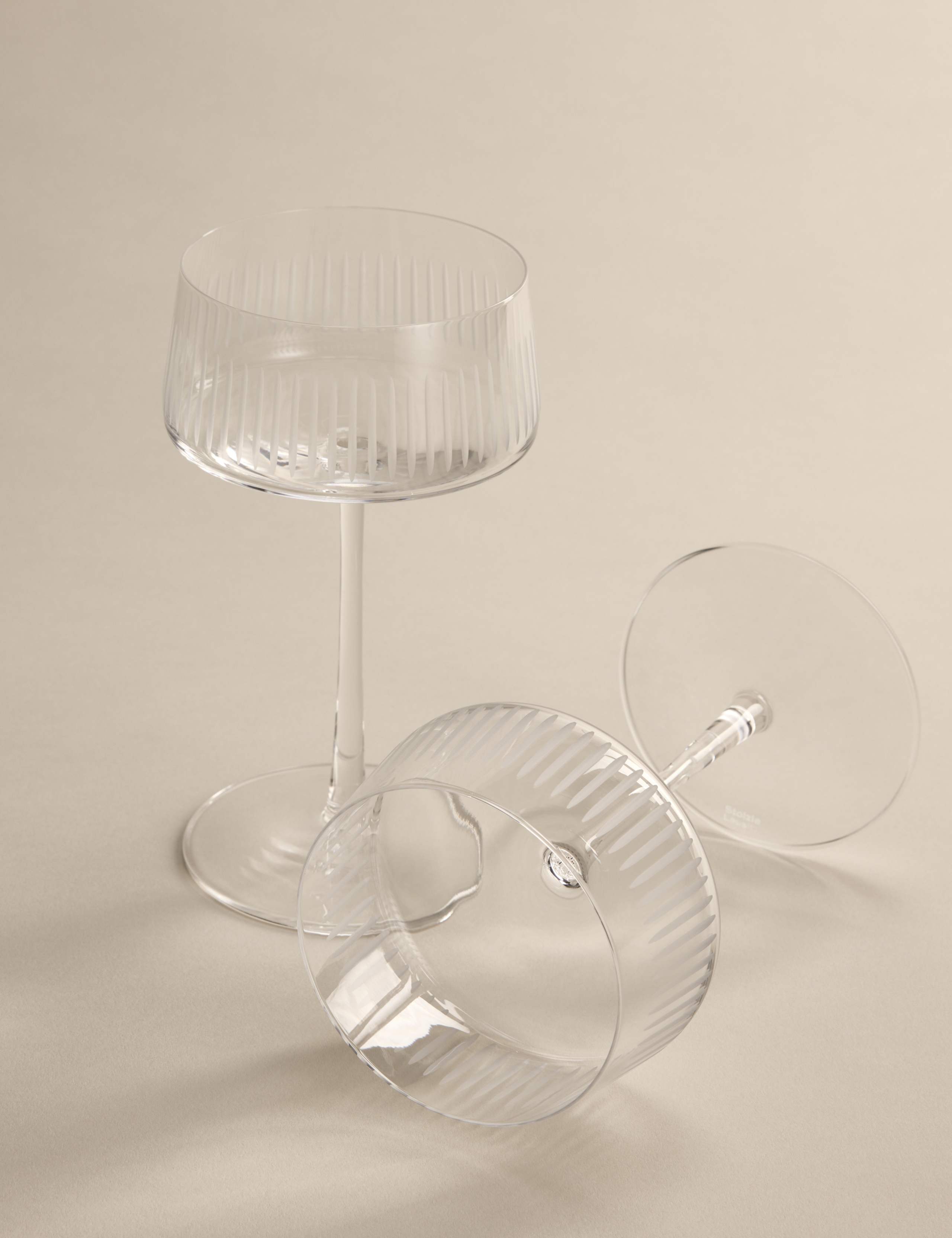 Set of 2 Crystal Dishwasher Safe Coupe Glasses