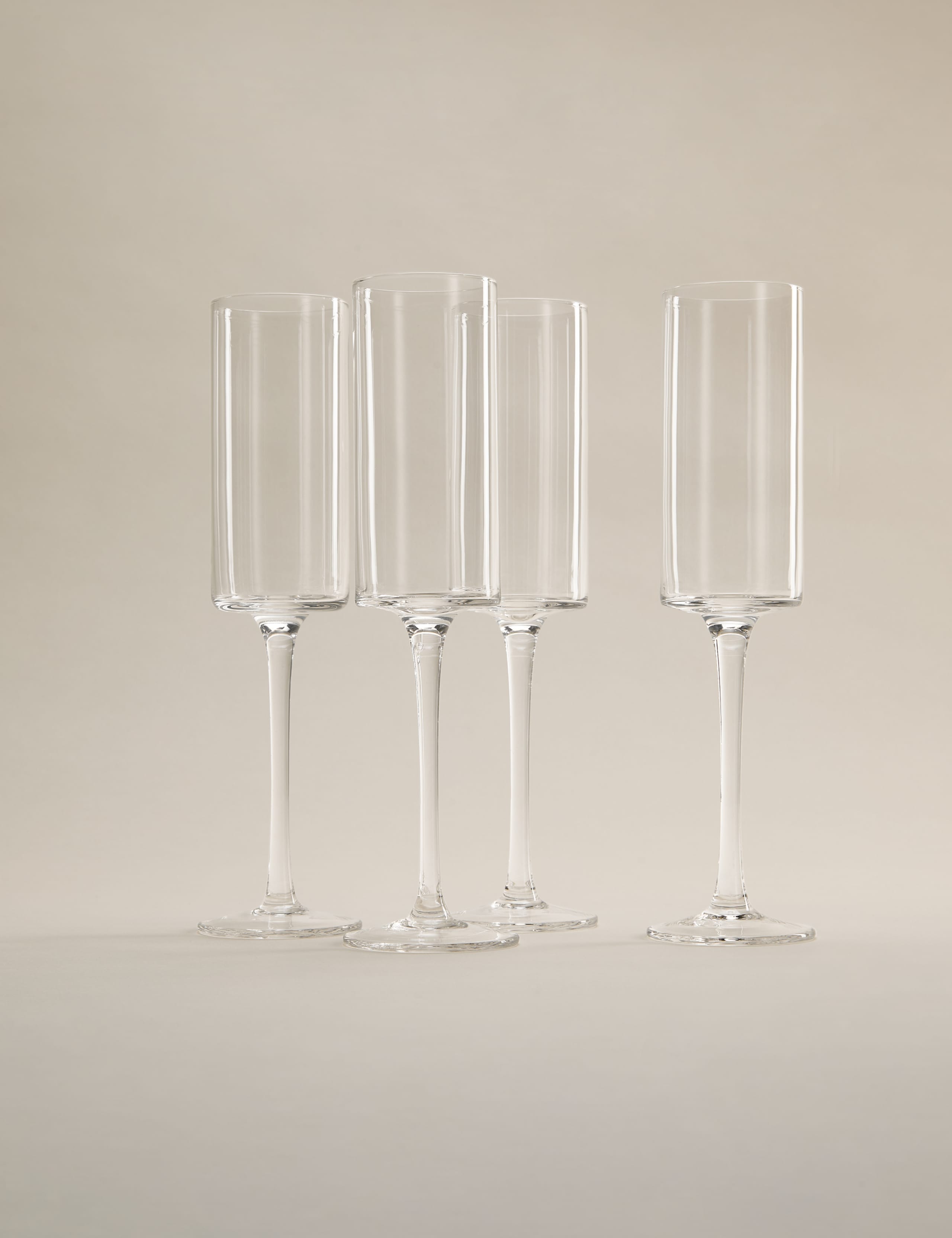 Set of 4 Straight Sided Champagne Flutes