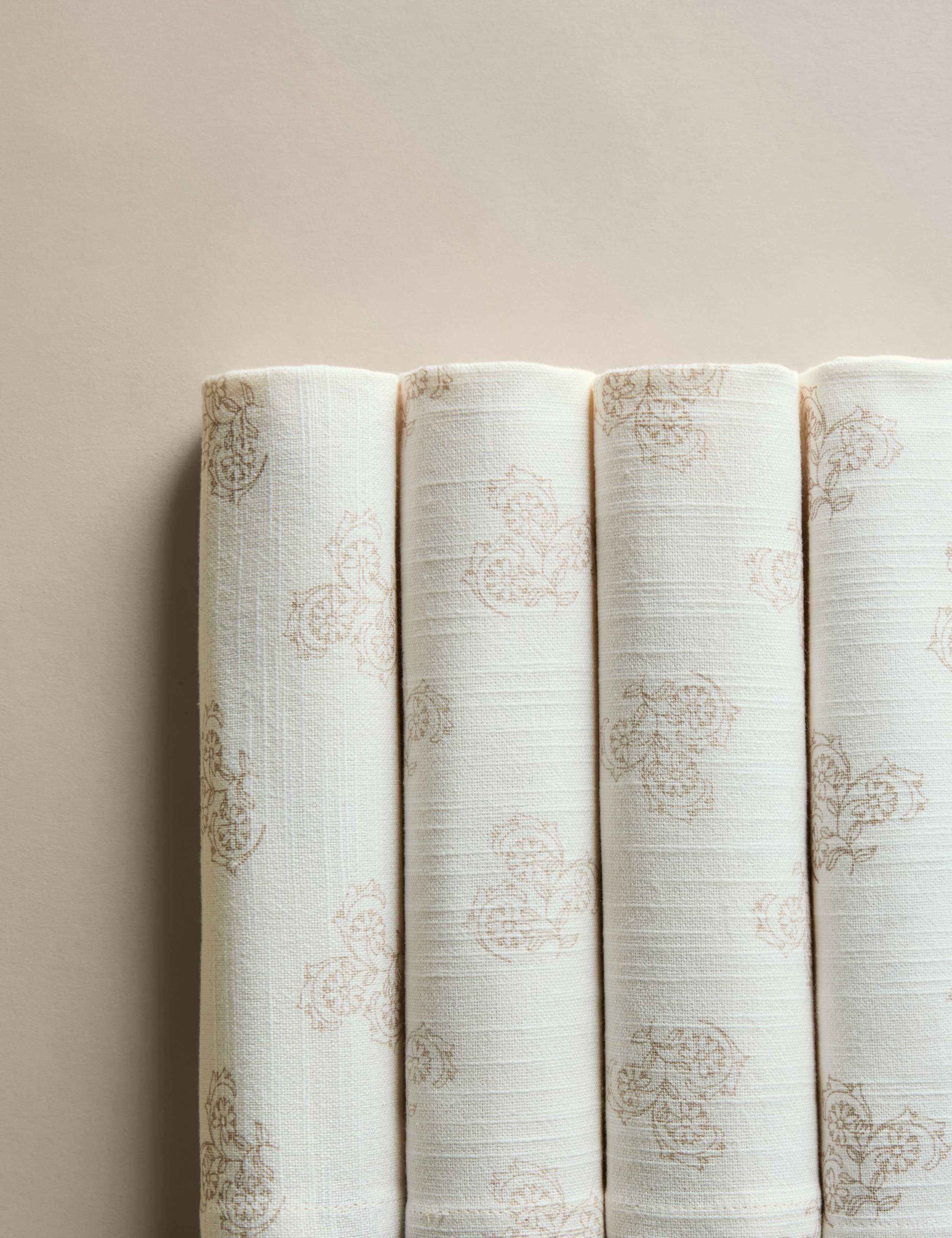 Set of 4 Pure Cotton Block Print Napkins