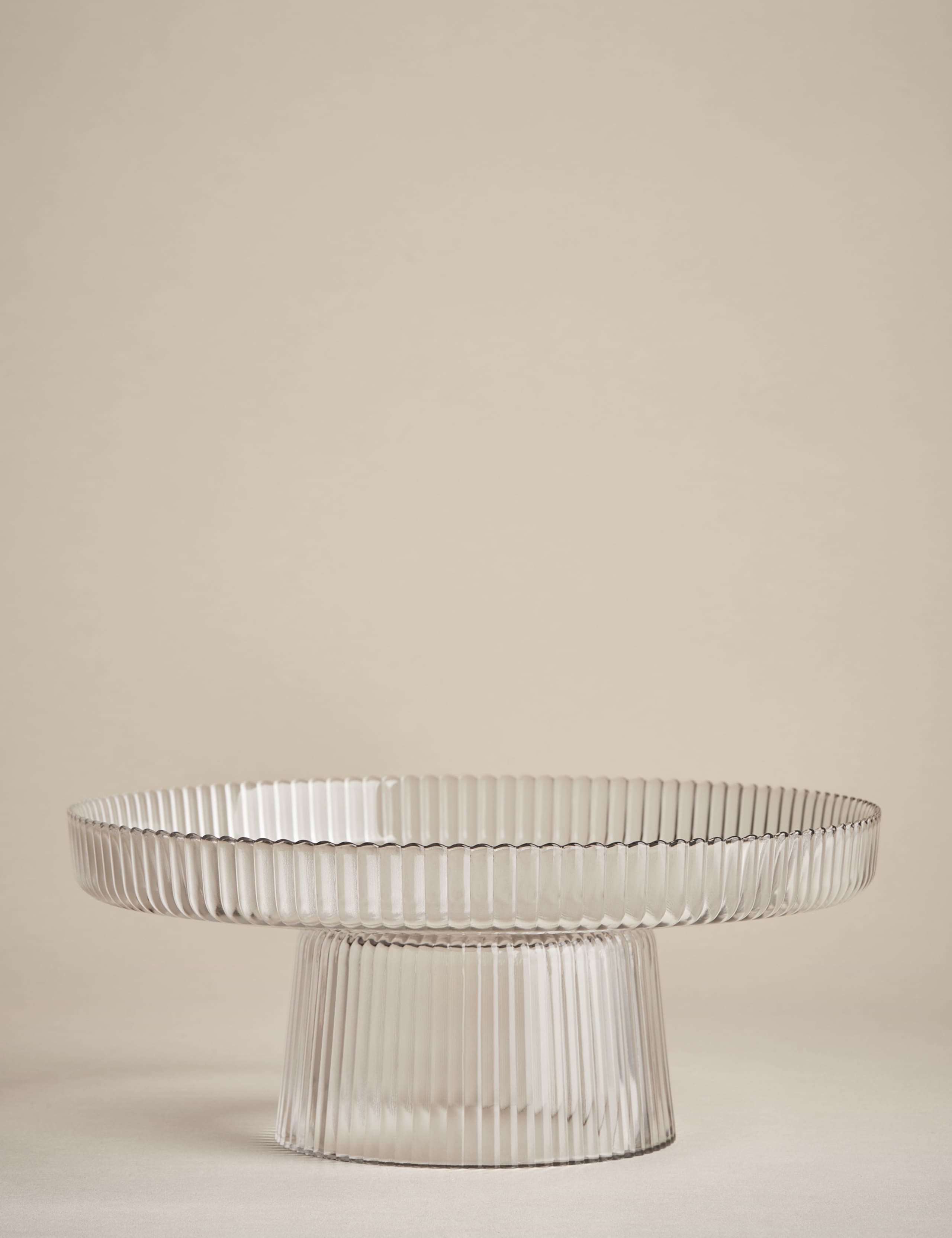 Glass Ribbed Cake Stand