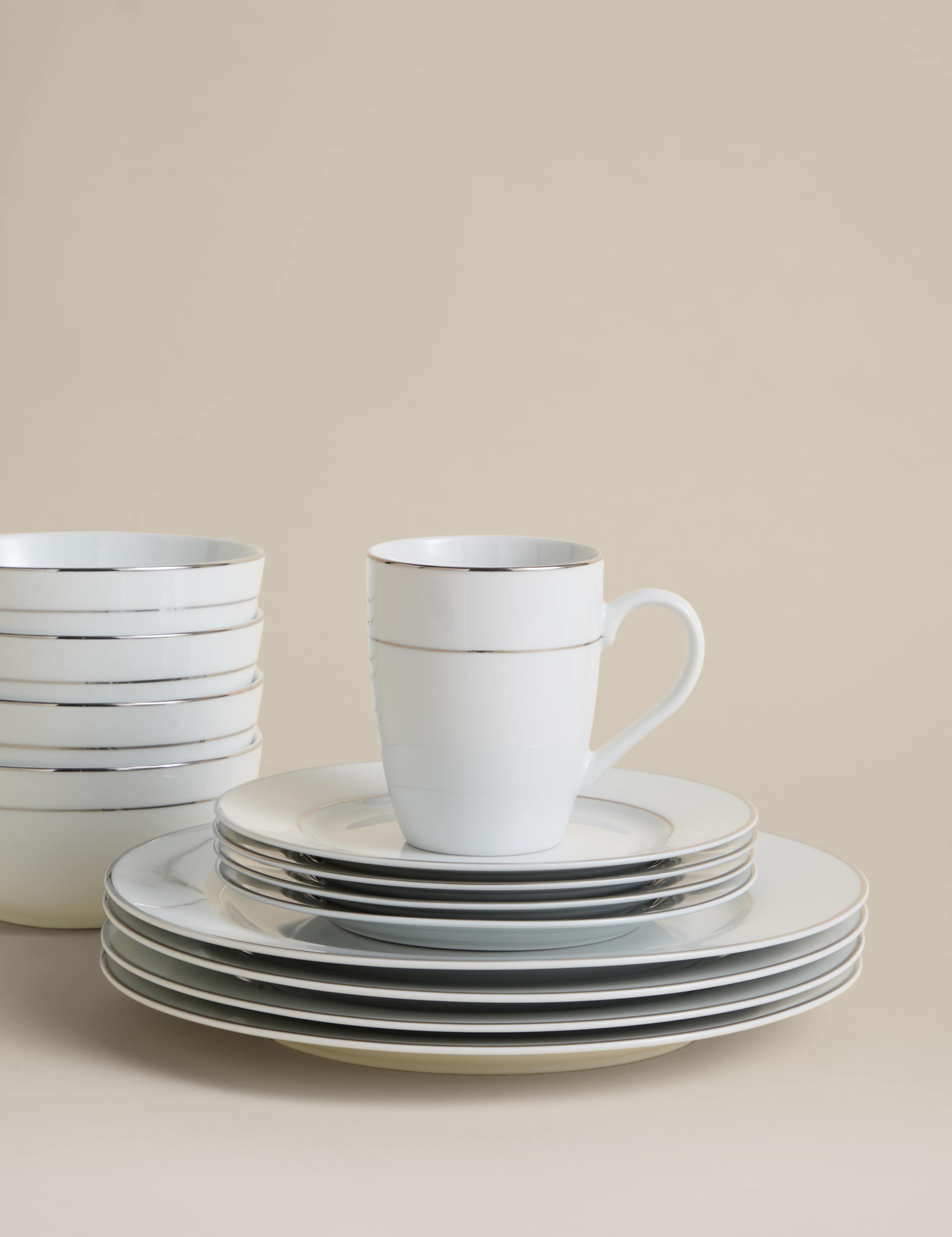 16 Piece Gilded Rim Dinner Set