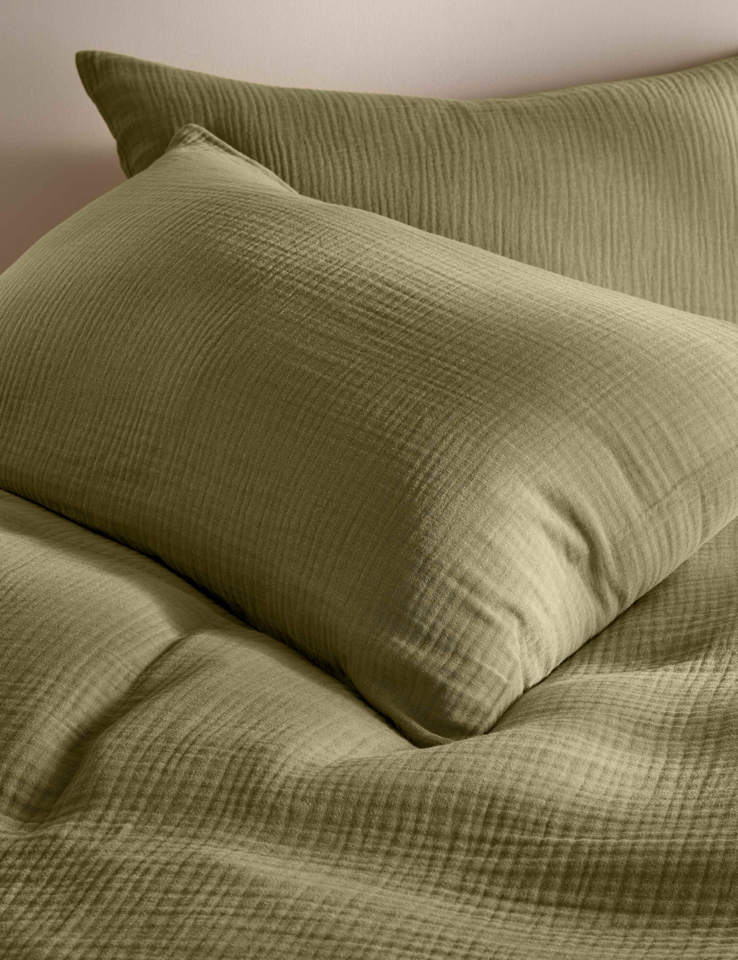 2pk Pure Cotton Muslin Pillowcases