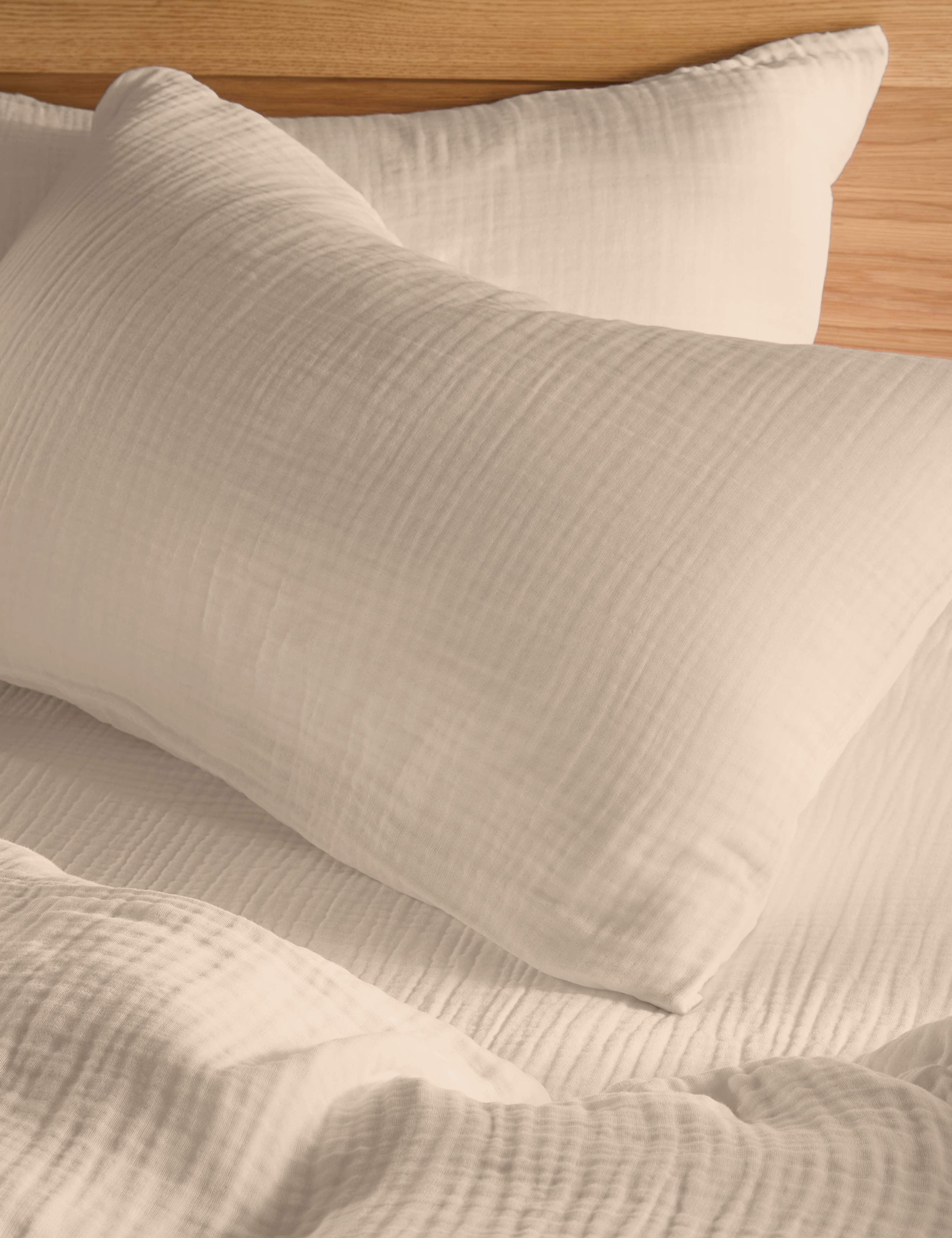 2pk Pure Cotton Muslin Pillowcases