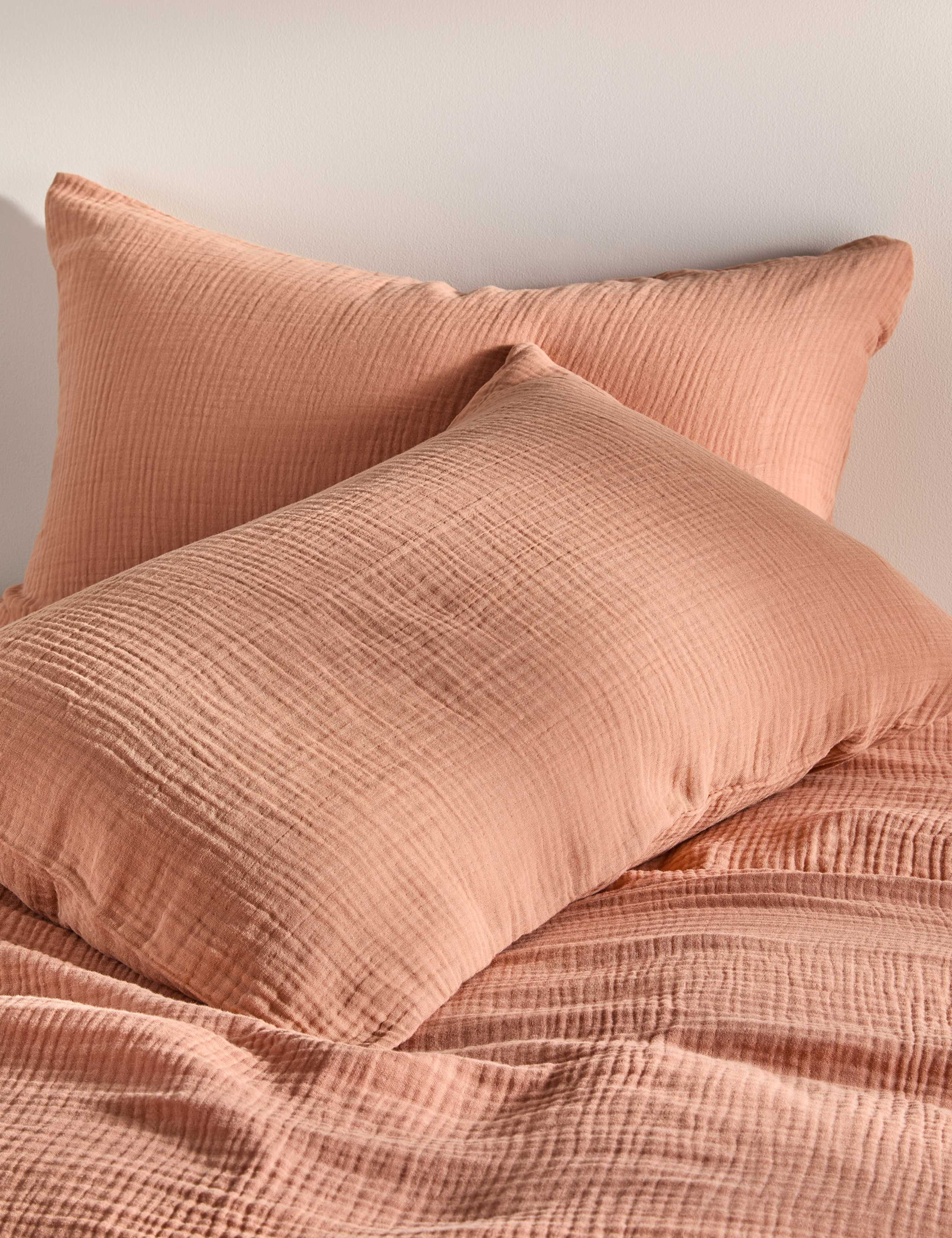 2pk Pure Cotton Muslin Pillowcases