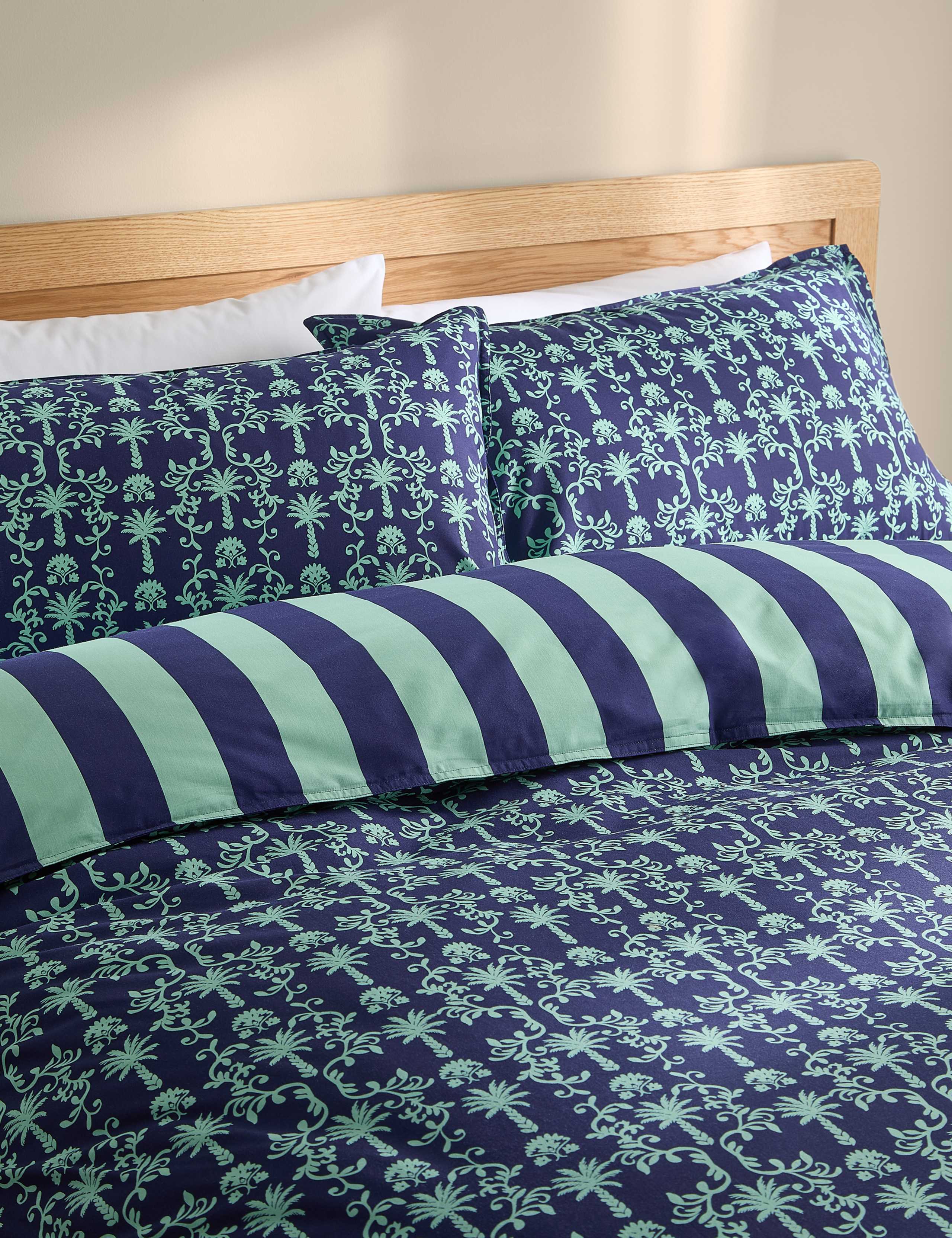 Cotton Rich Palm Print Bedding Set