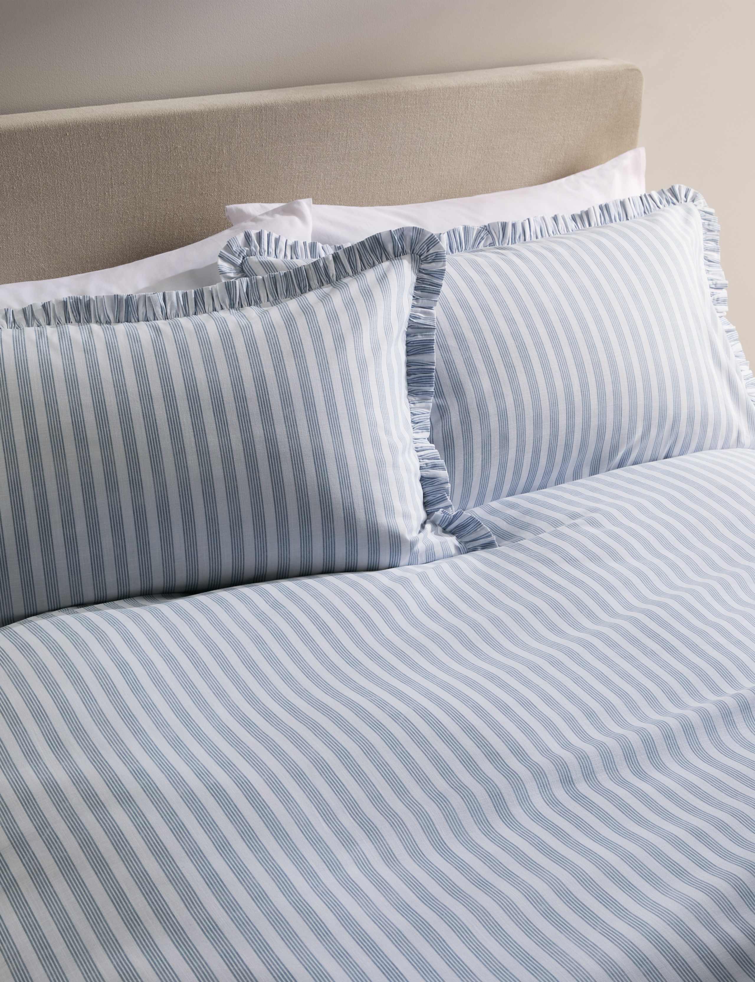 Pure Cotton Striped Ruffle Bedding Set