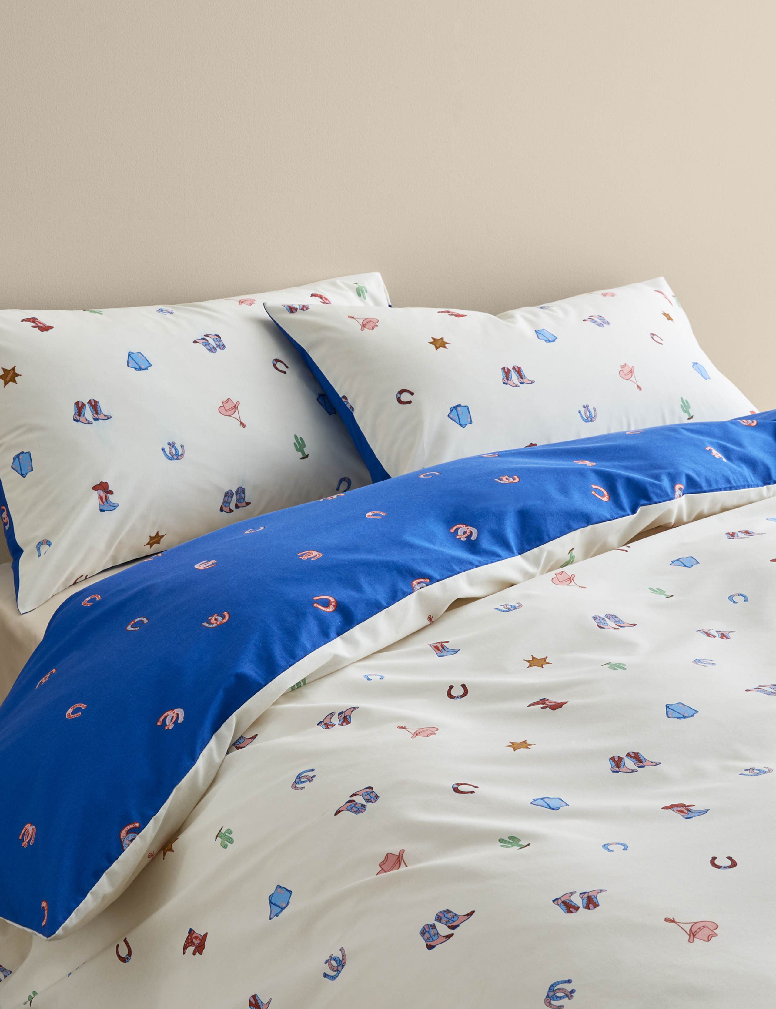 Cotton Blend Cowboy Boot Bedding Set
