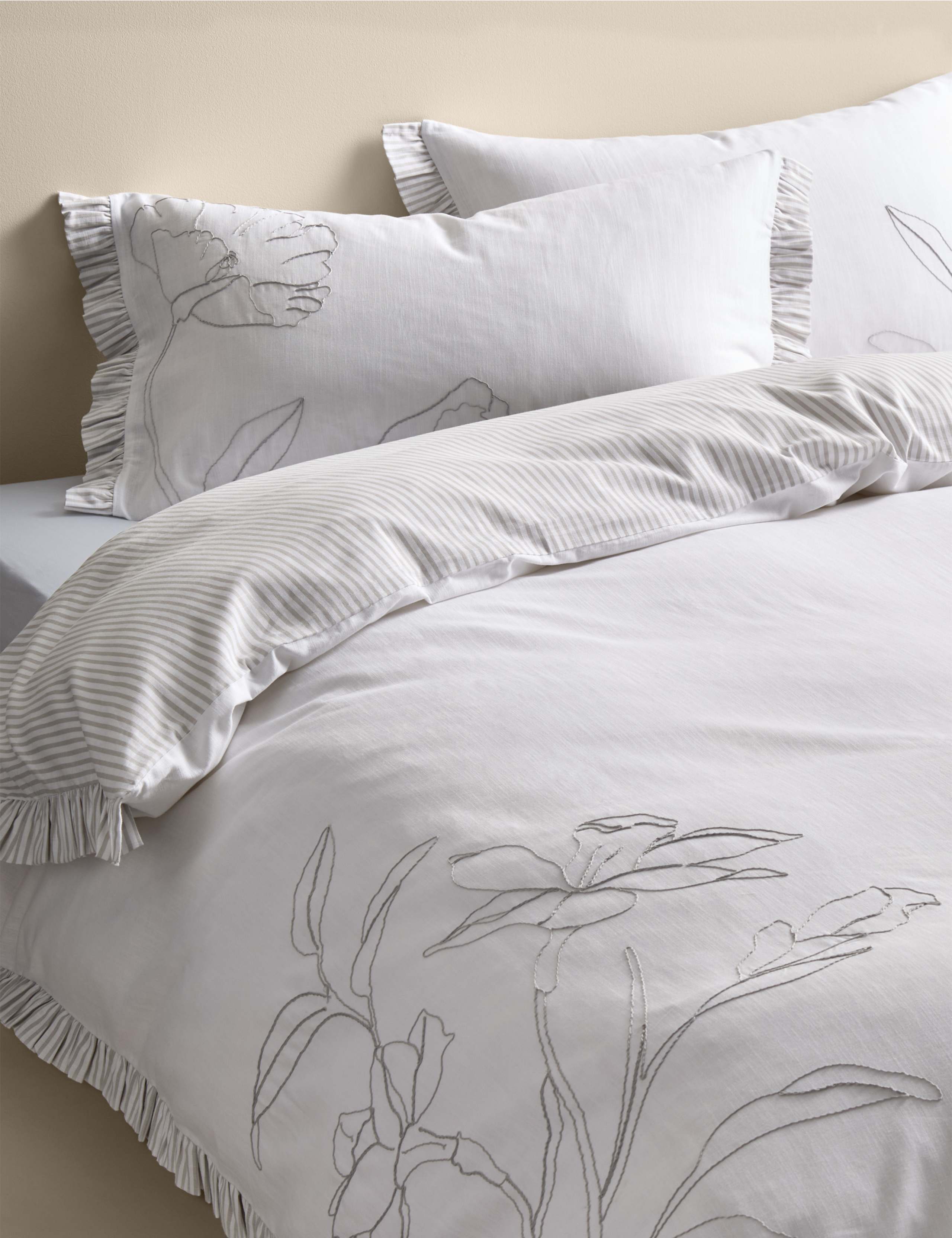 Pure Cotton Floral Embroidered Bedding Set
