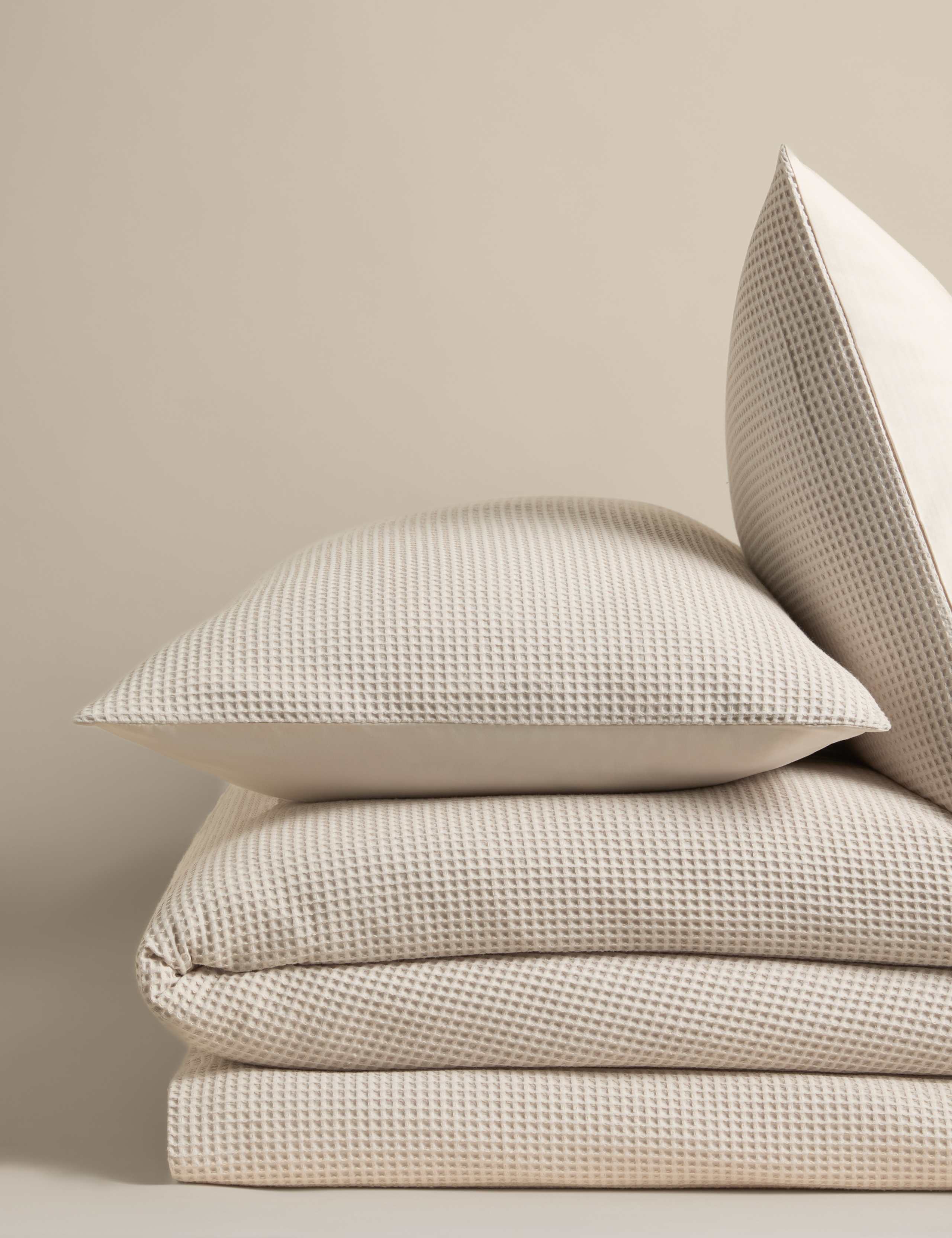 Washed Cotton Waffle Bedding Set