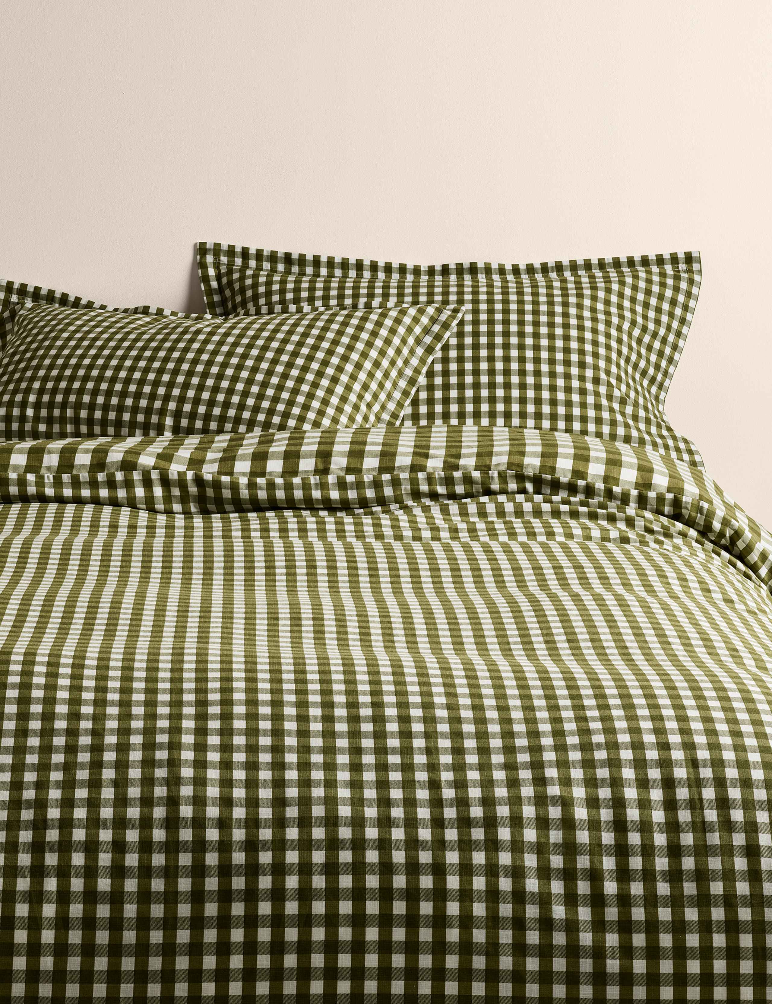 Pure Cotton Gingham Reversible Bedding Set