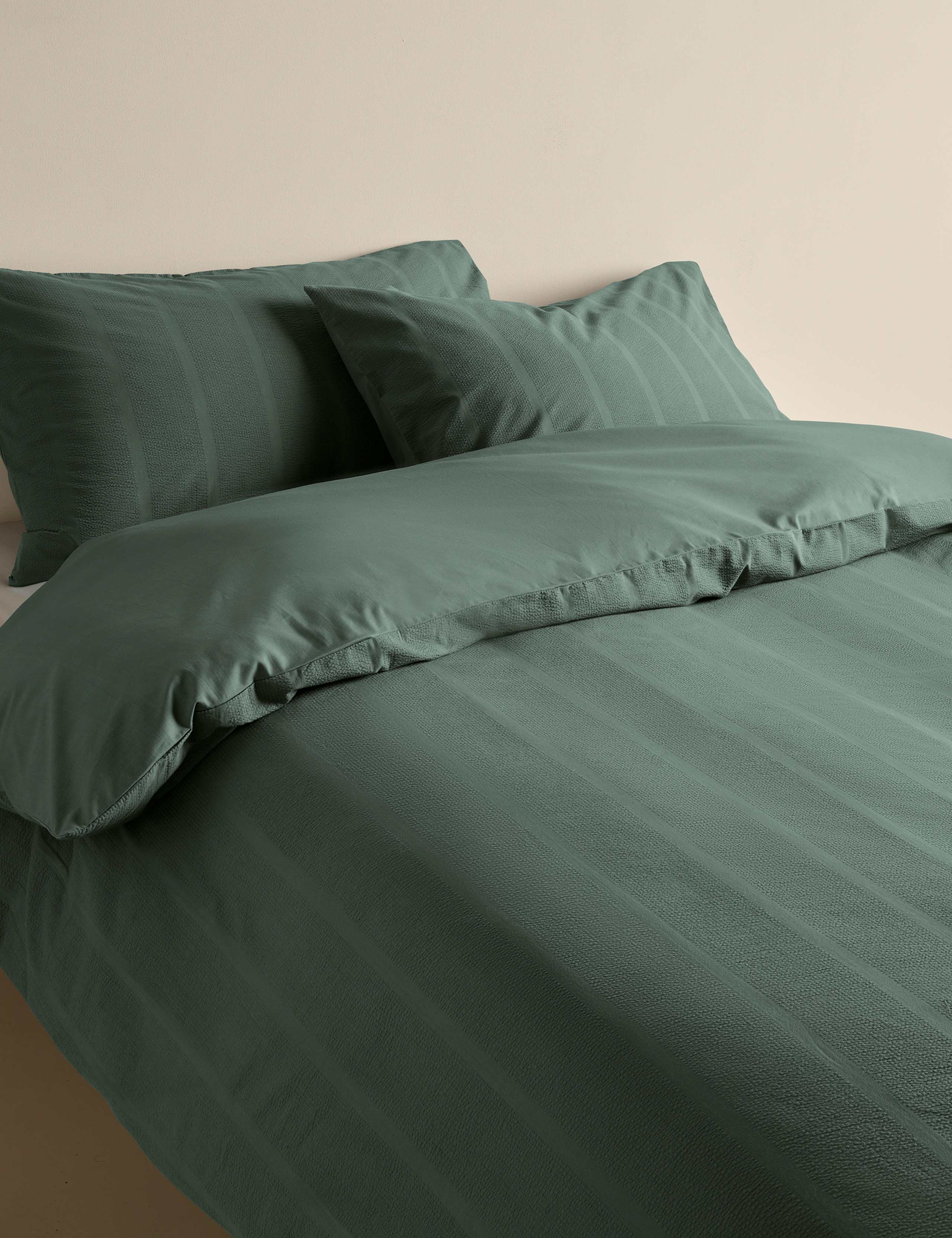 Pure Cotton Striped Seersucker Bedding Set