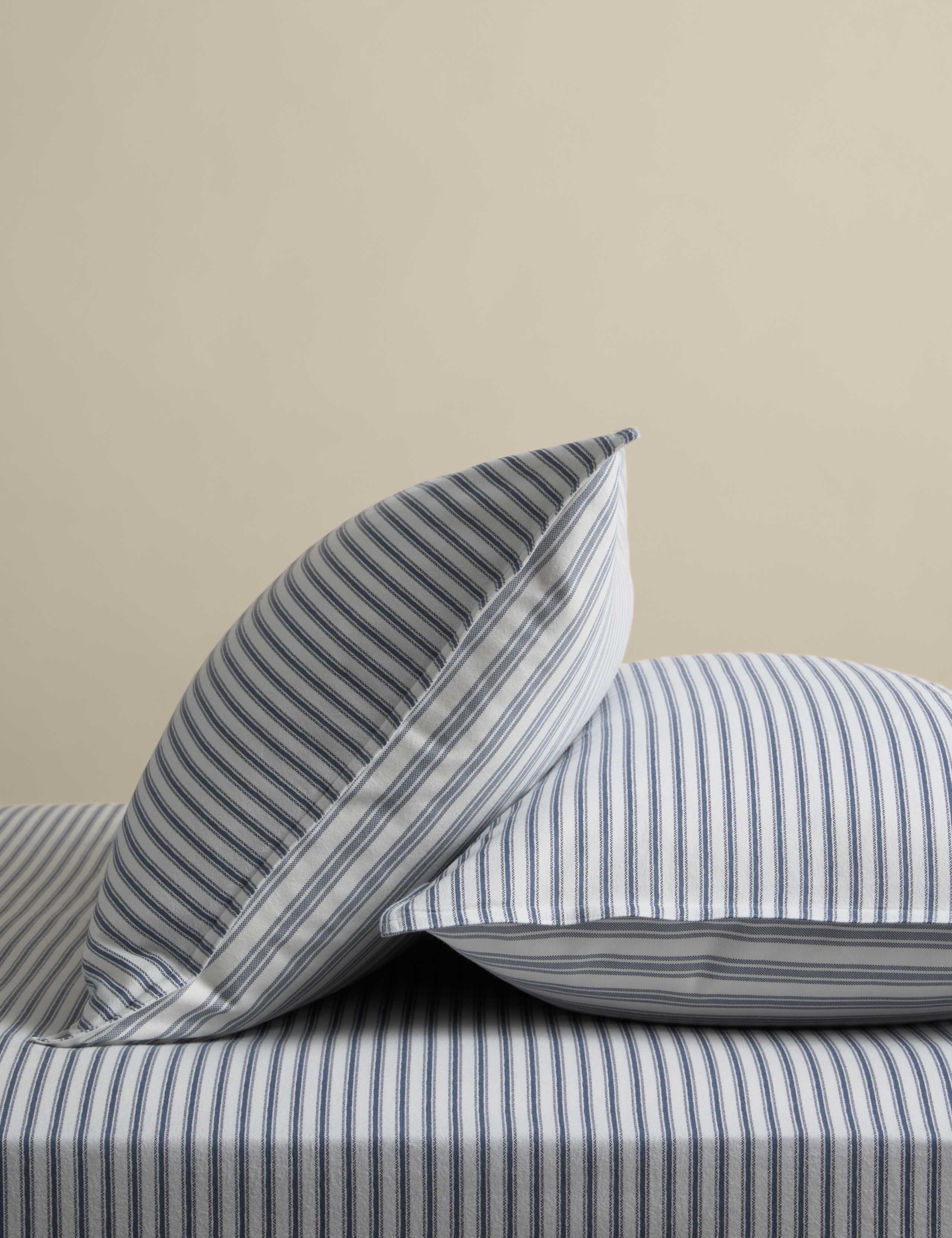 2 Pack Brushed Cotton Striped Pillowcases