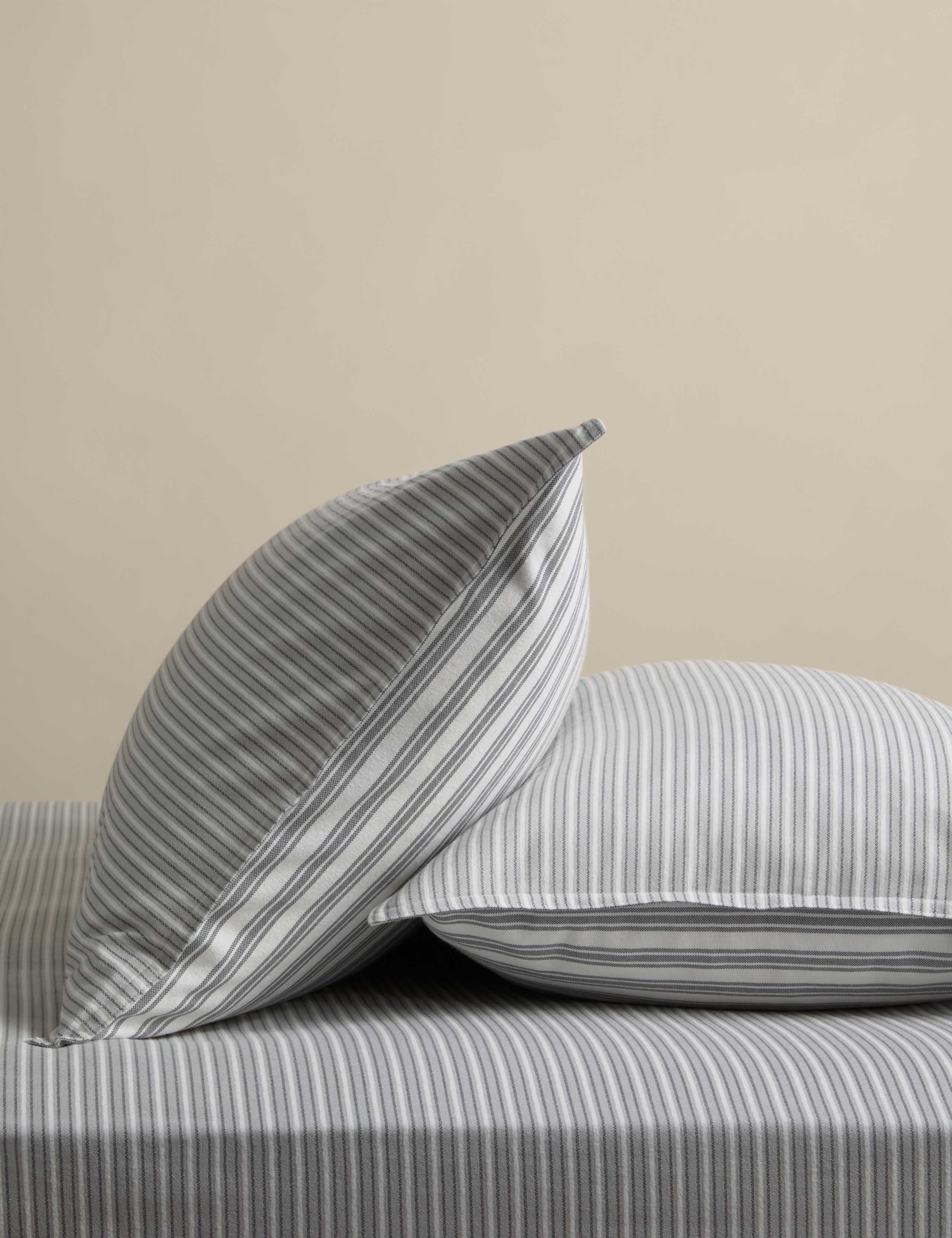 2 Pack Brushed Cotton Striped Pillowcases