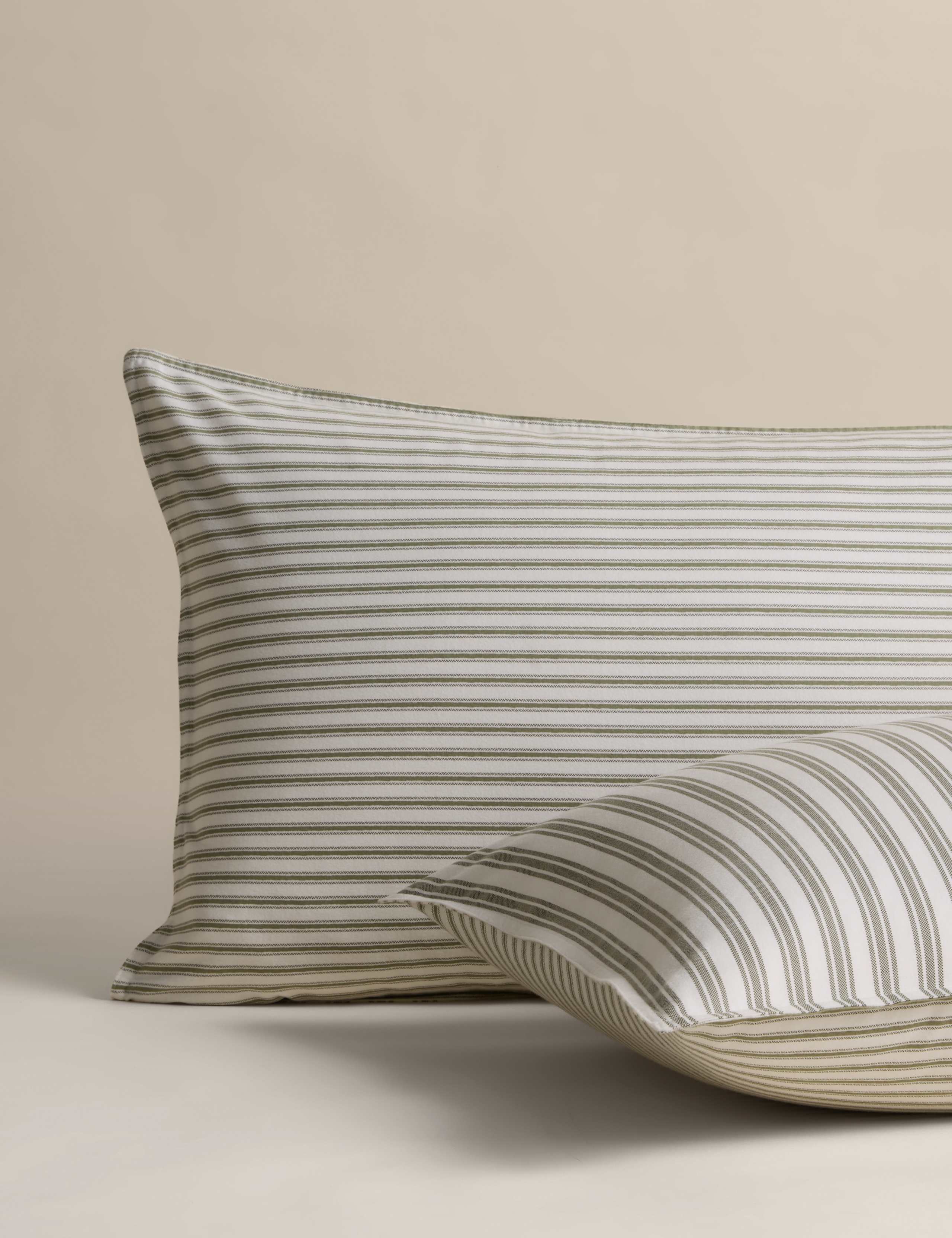 2 Pack Brushed Cotton Striped Pillowcases