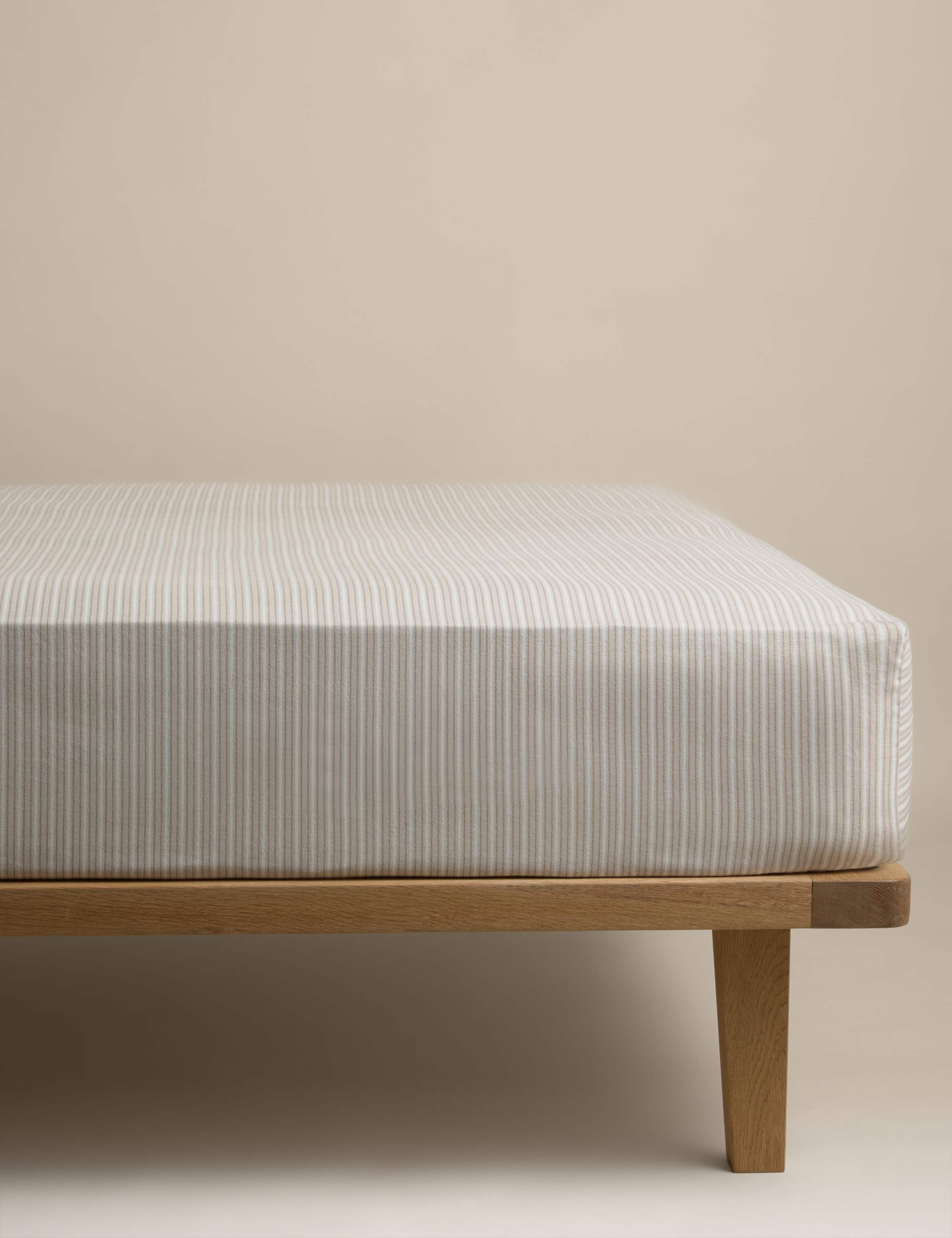 Brushed Cotton Striped Deep Fitted Sheet