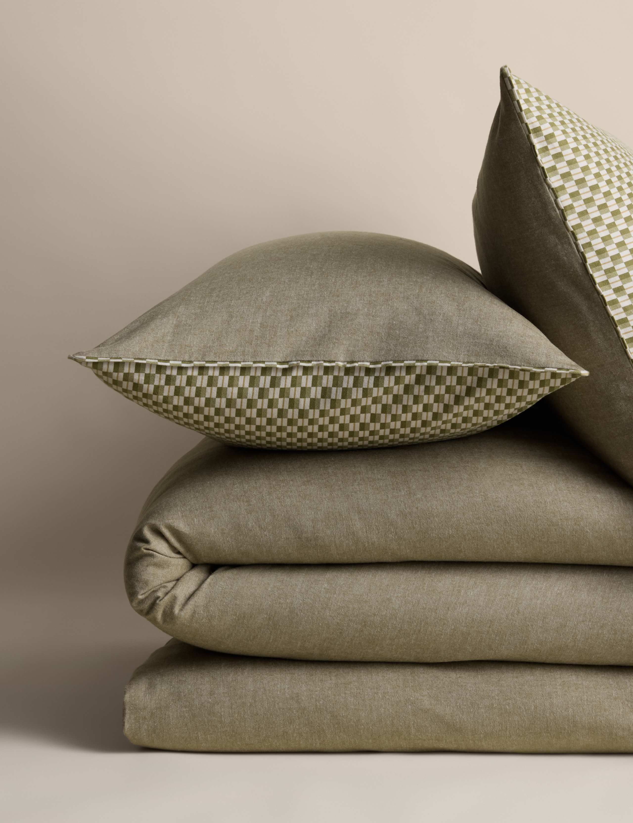 Brushed Cotton Melange Printed Geo Bedding Set