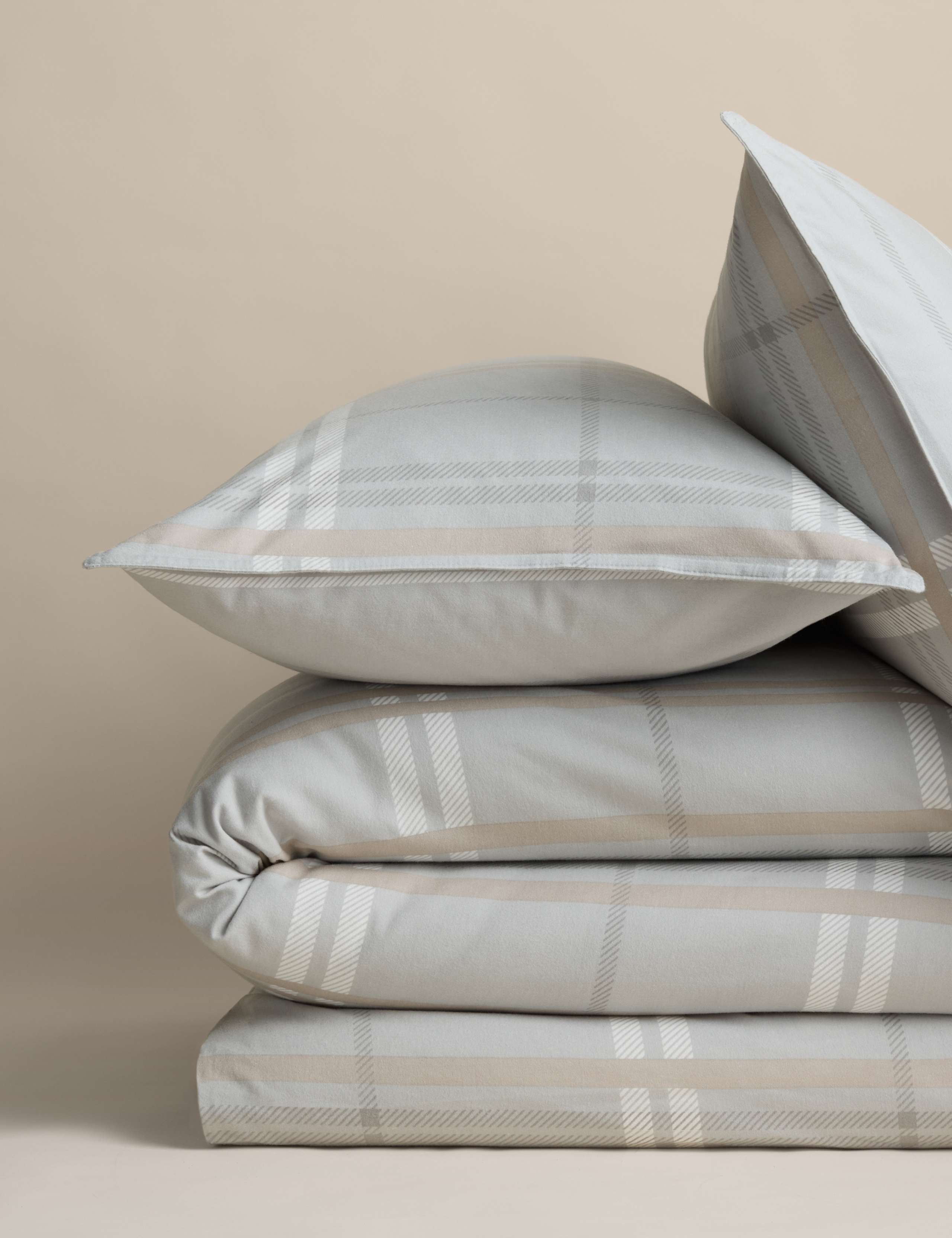 Brushed Cotton Check Bedding Set