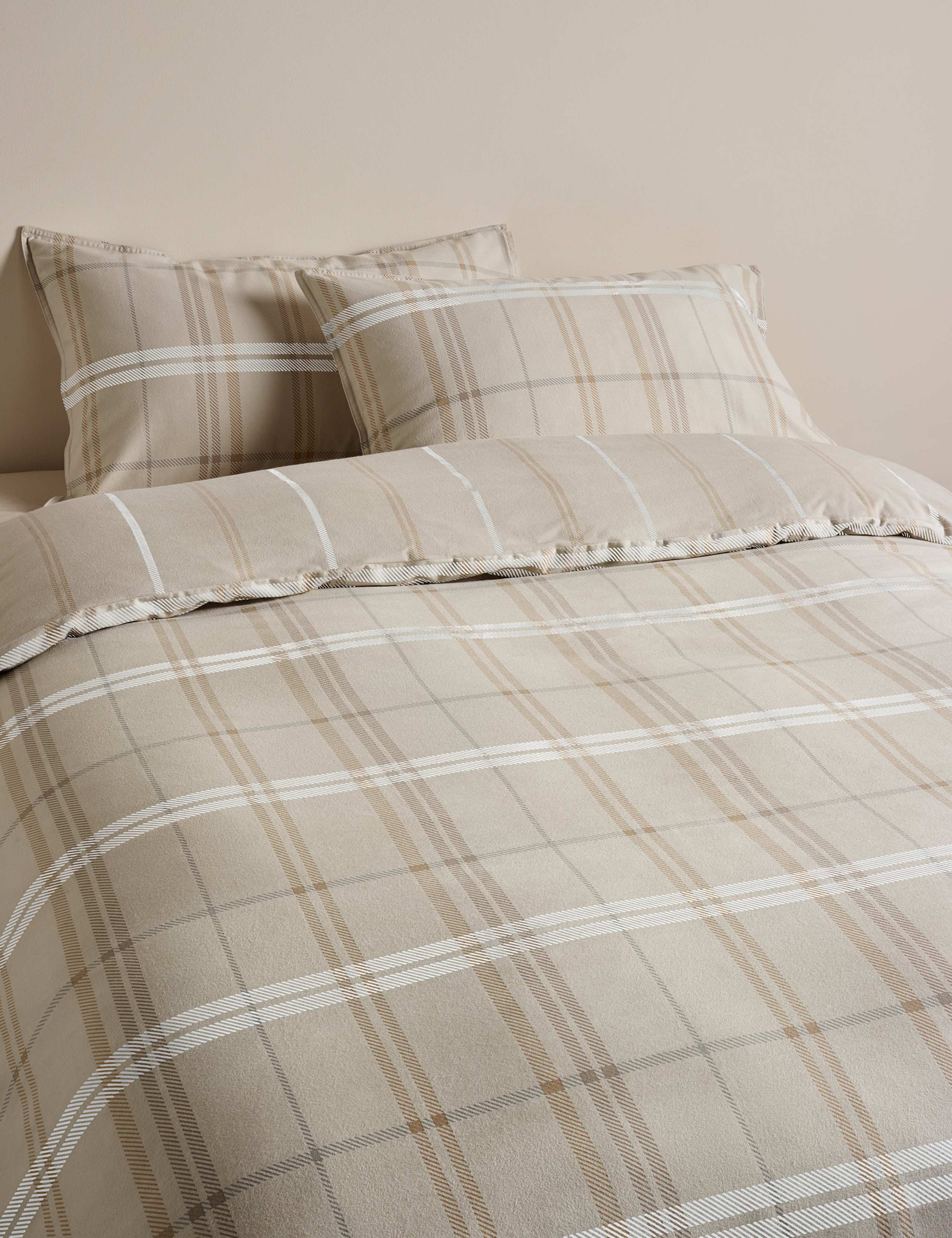 Brushed Cotton Check Bedding Set