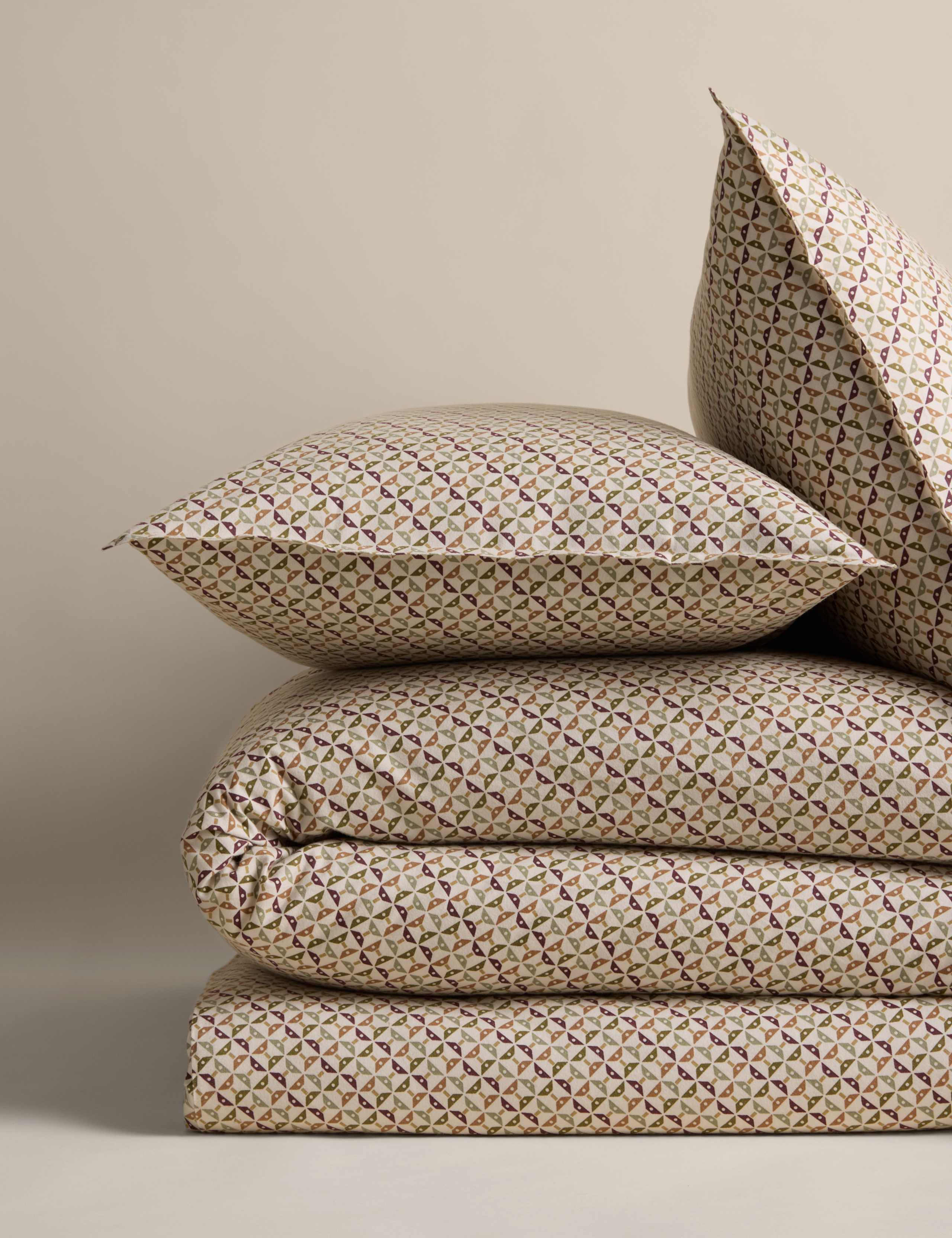 Pure Cotton Geometric Brushed Bedding Set