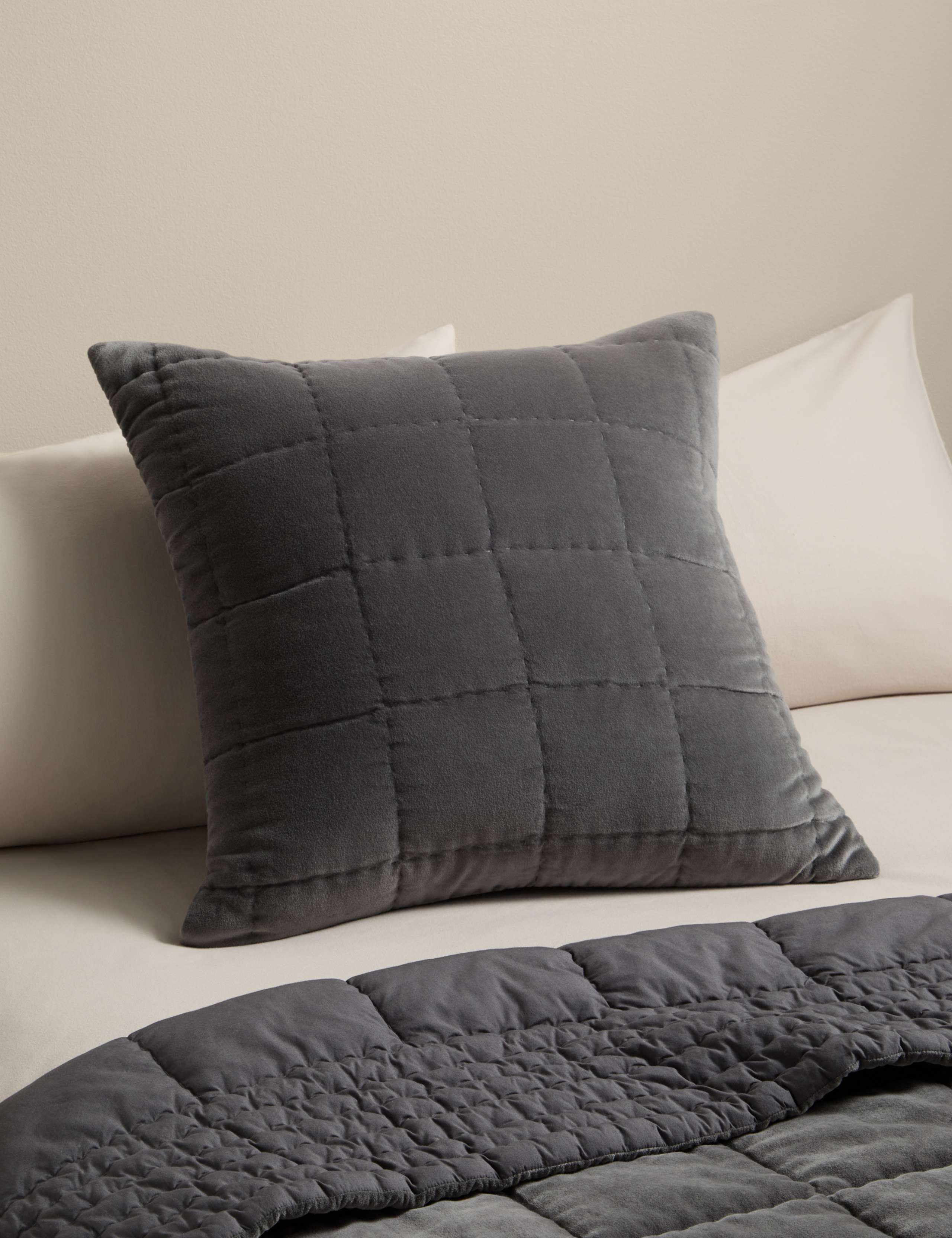 Pure Cotton Velvet Quilted Cushion