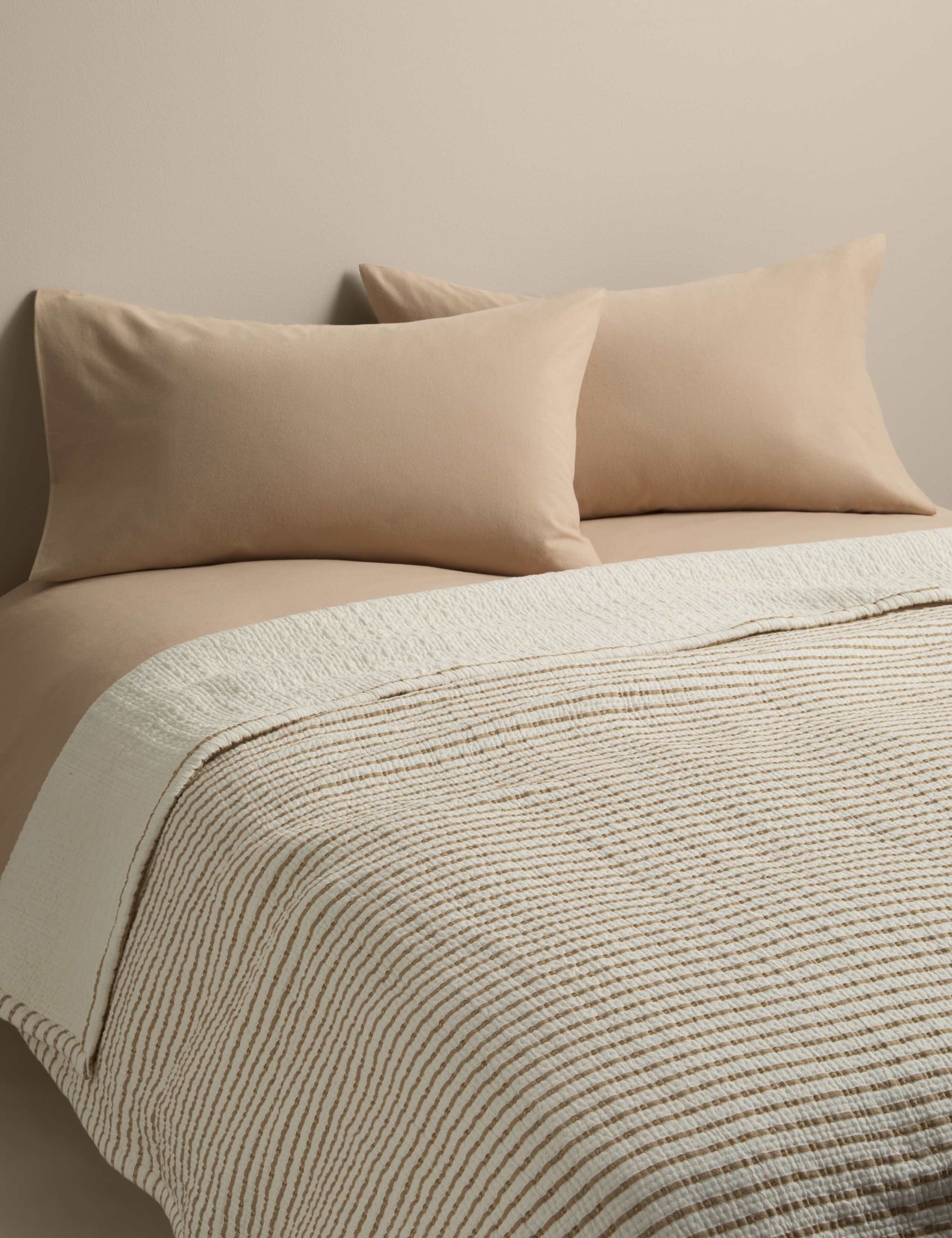 Cotton Rich Striped Matelasse Bedspread