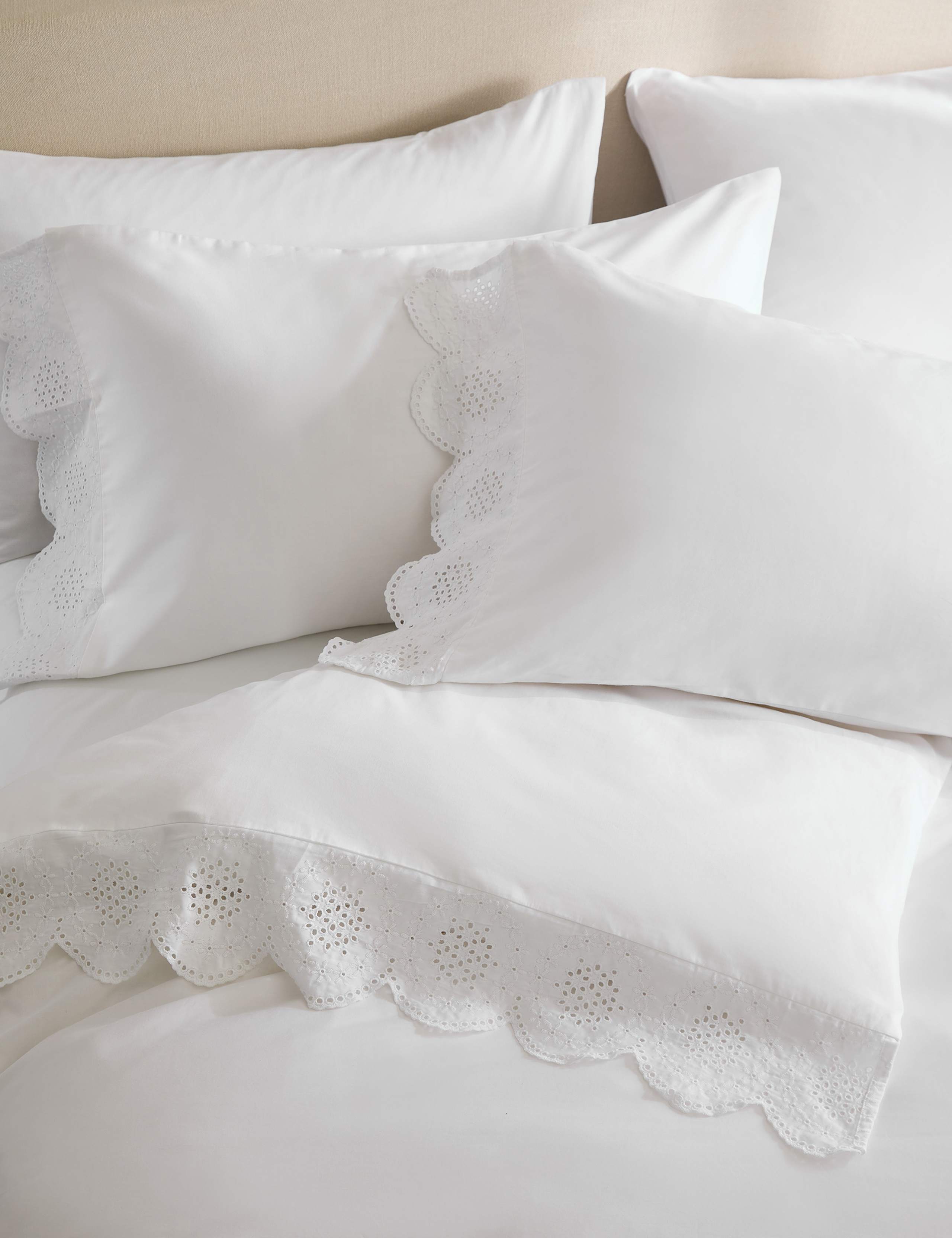 Pure Cotton Broderie Anglaise Bedding Set