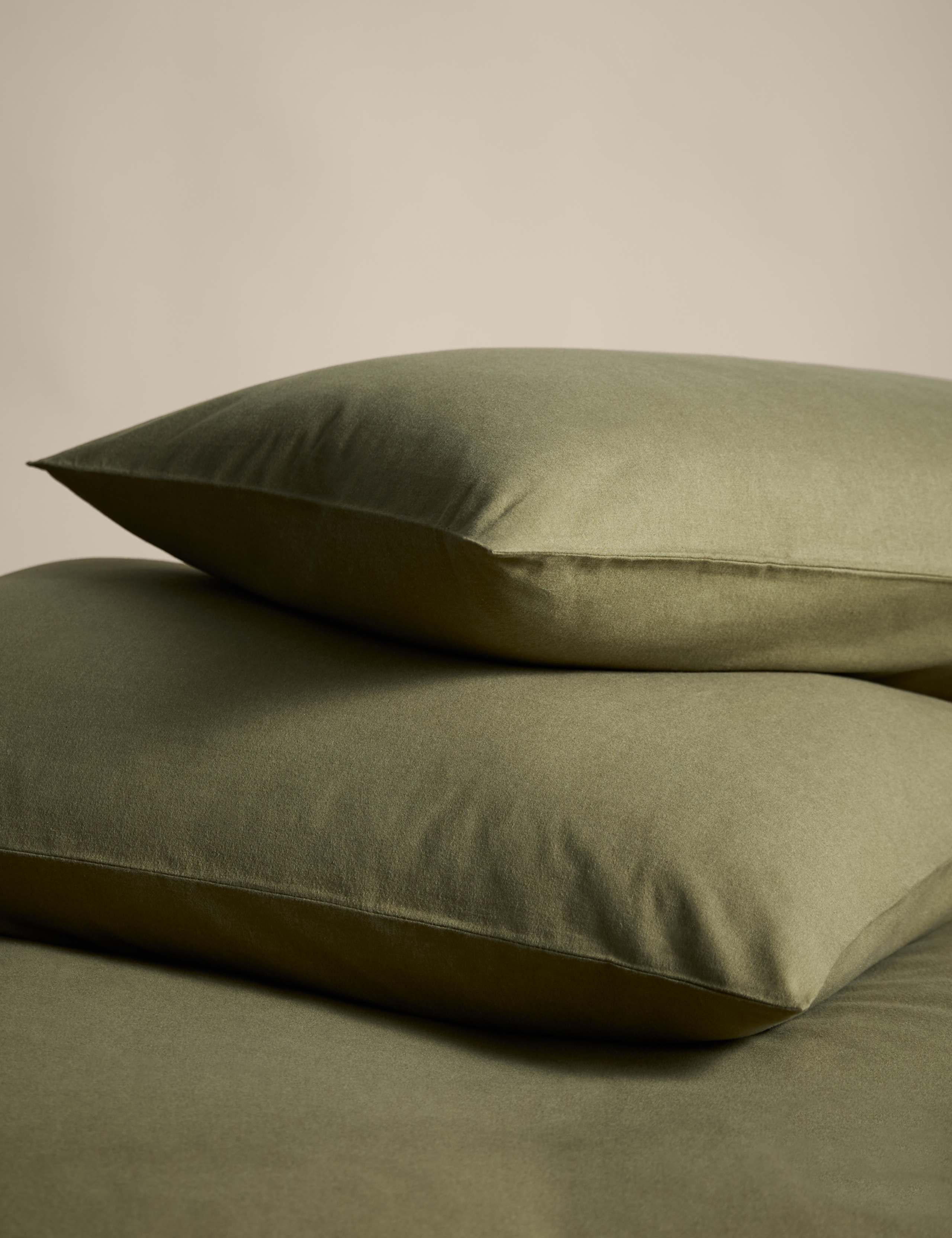 2pk Pure Brushed Cotton Pillowcases